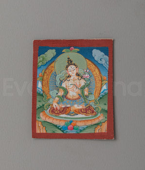 Handpainted White Tara Thangka for Locket