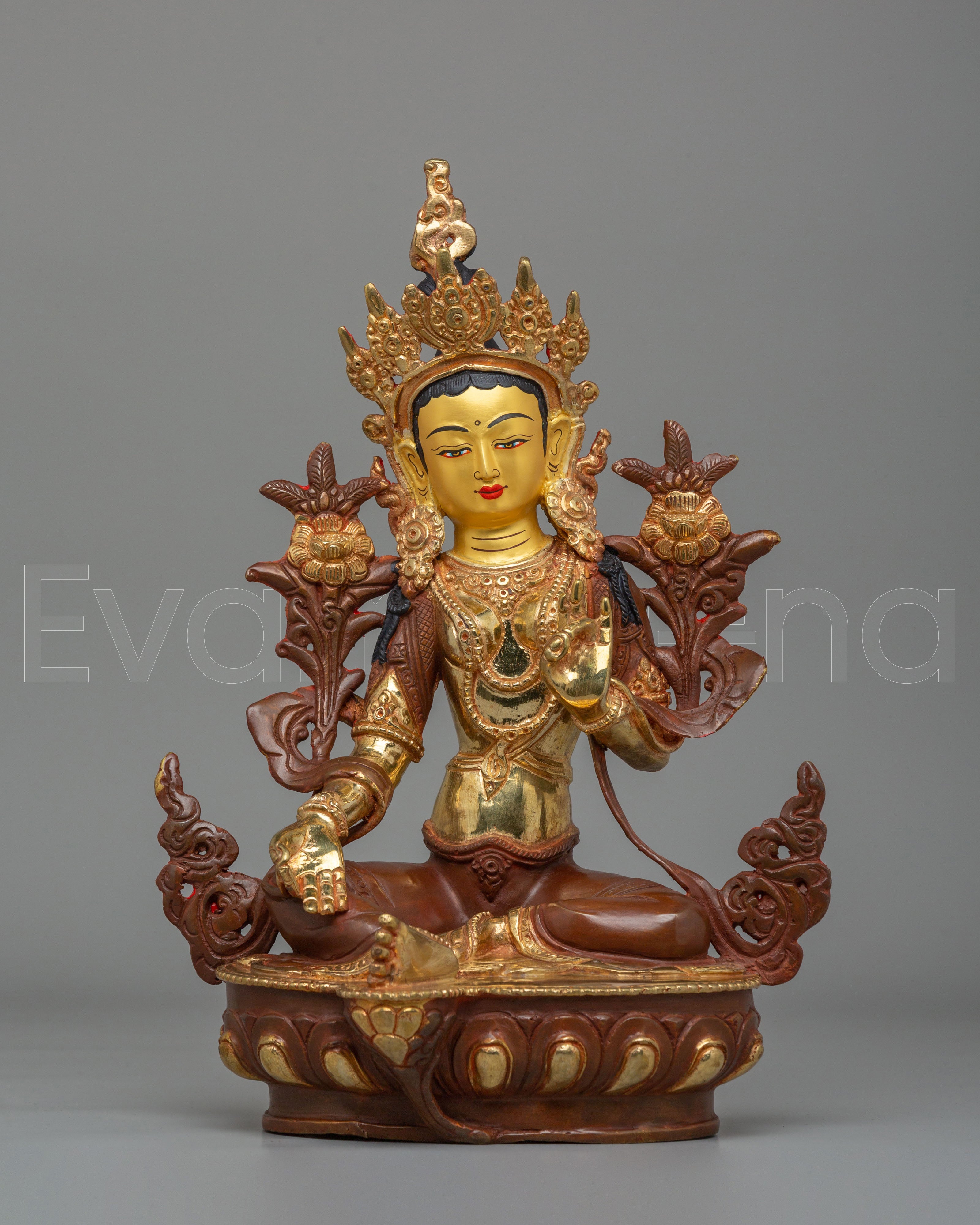 Himalayan Green Tara Goddess Sculpture