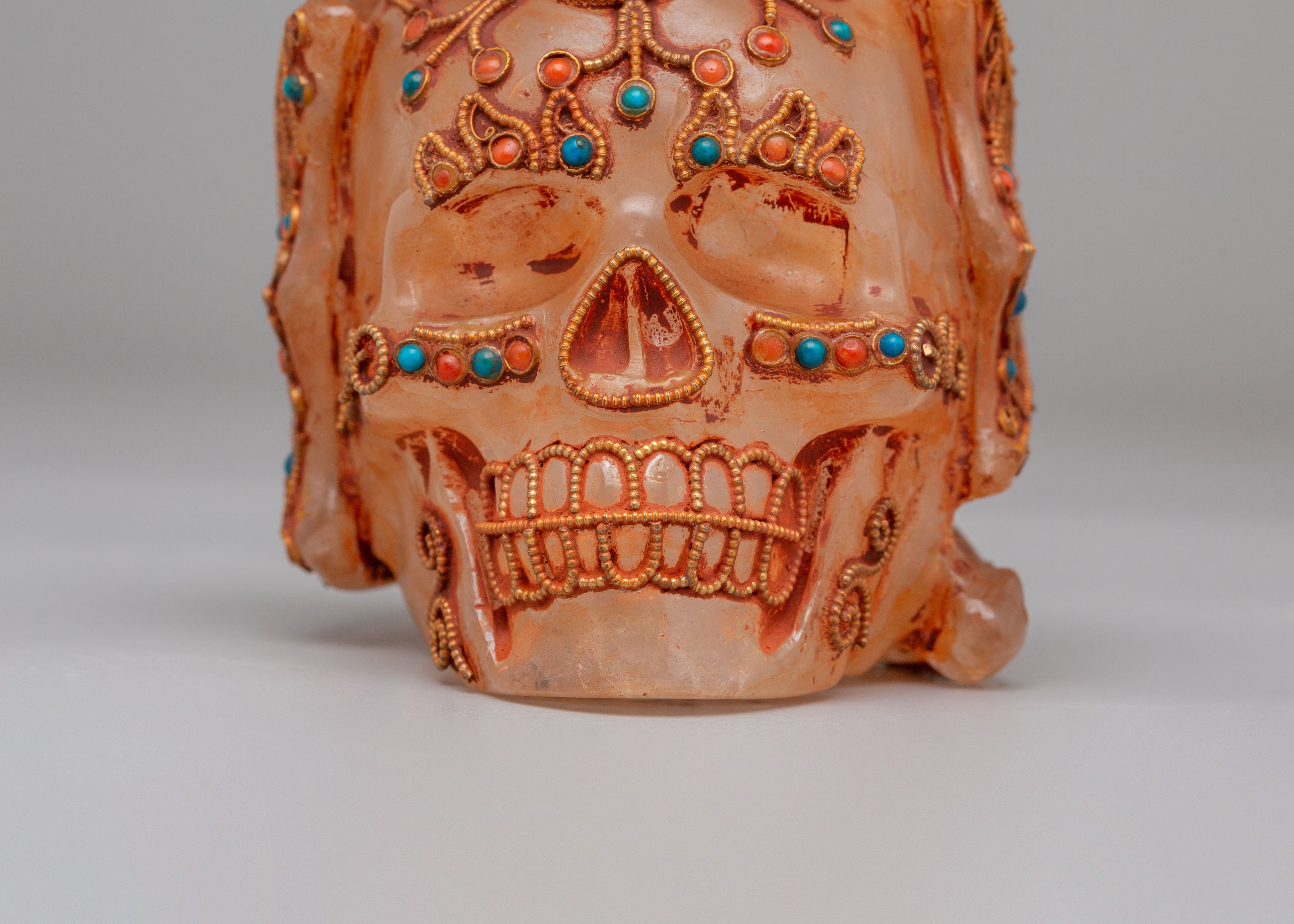 Himalayan Crystal Skull | Tibetan Buddhist Ritual Skull