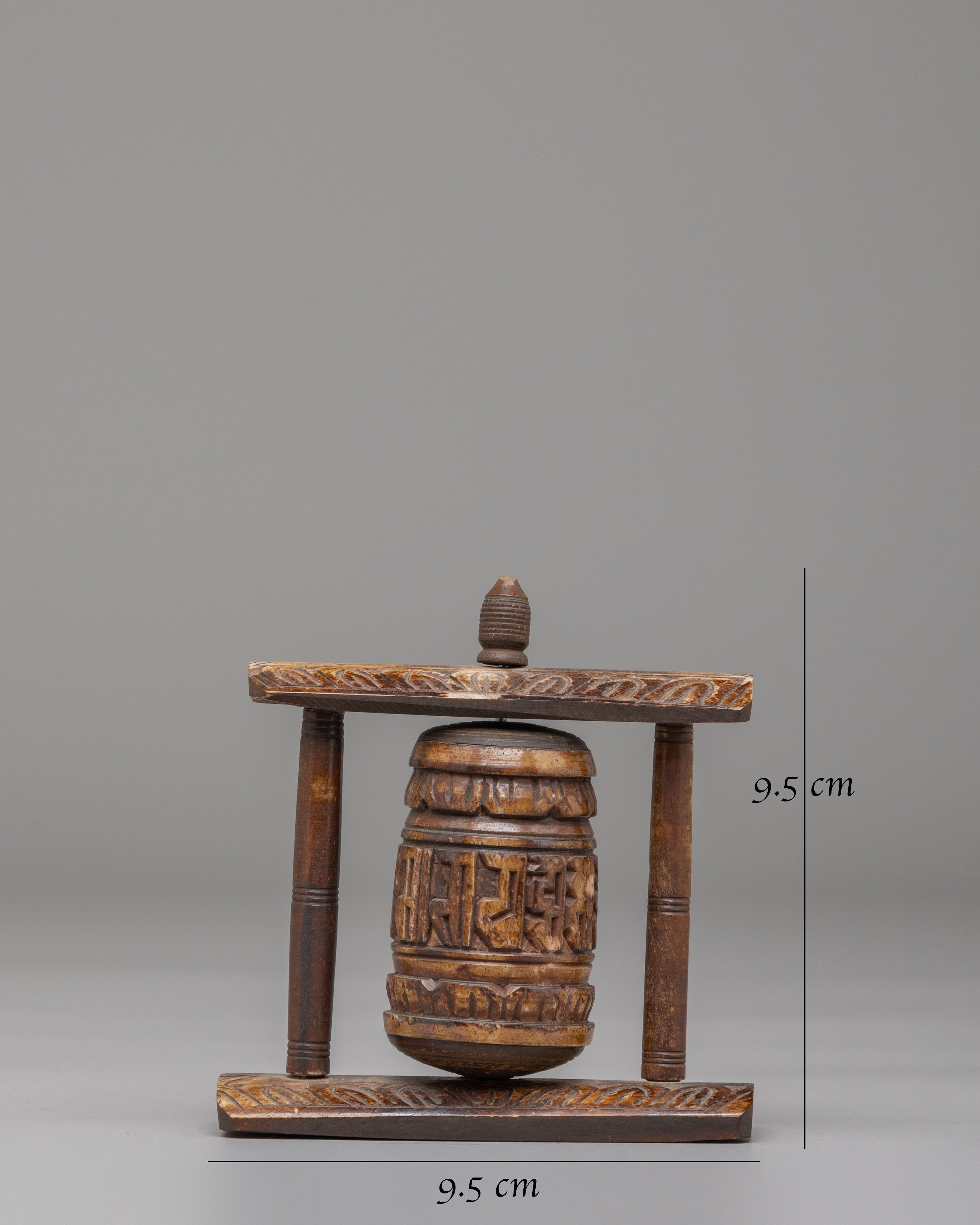 Buddhist Shrine Prayer Wheel | Tibetan Mantra Spinner