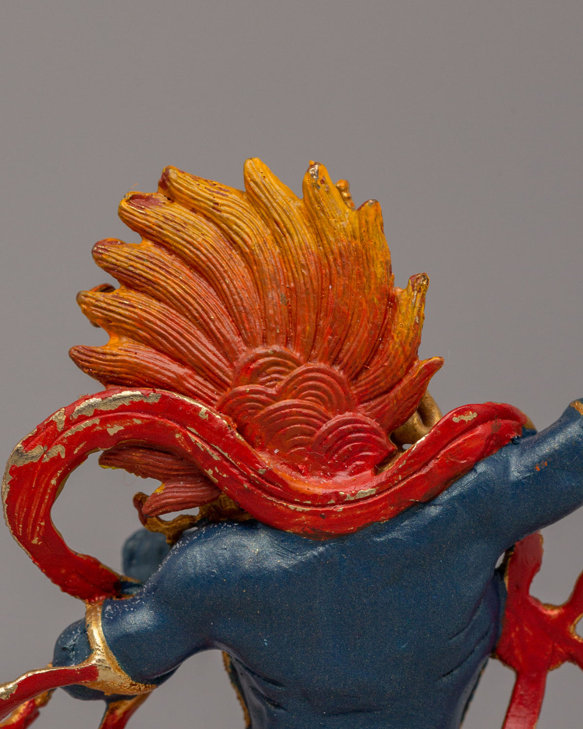 Tibetan Wrathful Vajrapani Sculpture | 24K Gold Plated Tibetan Protector