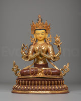 Handcrafted Chenrezig Golden Statue