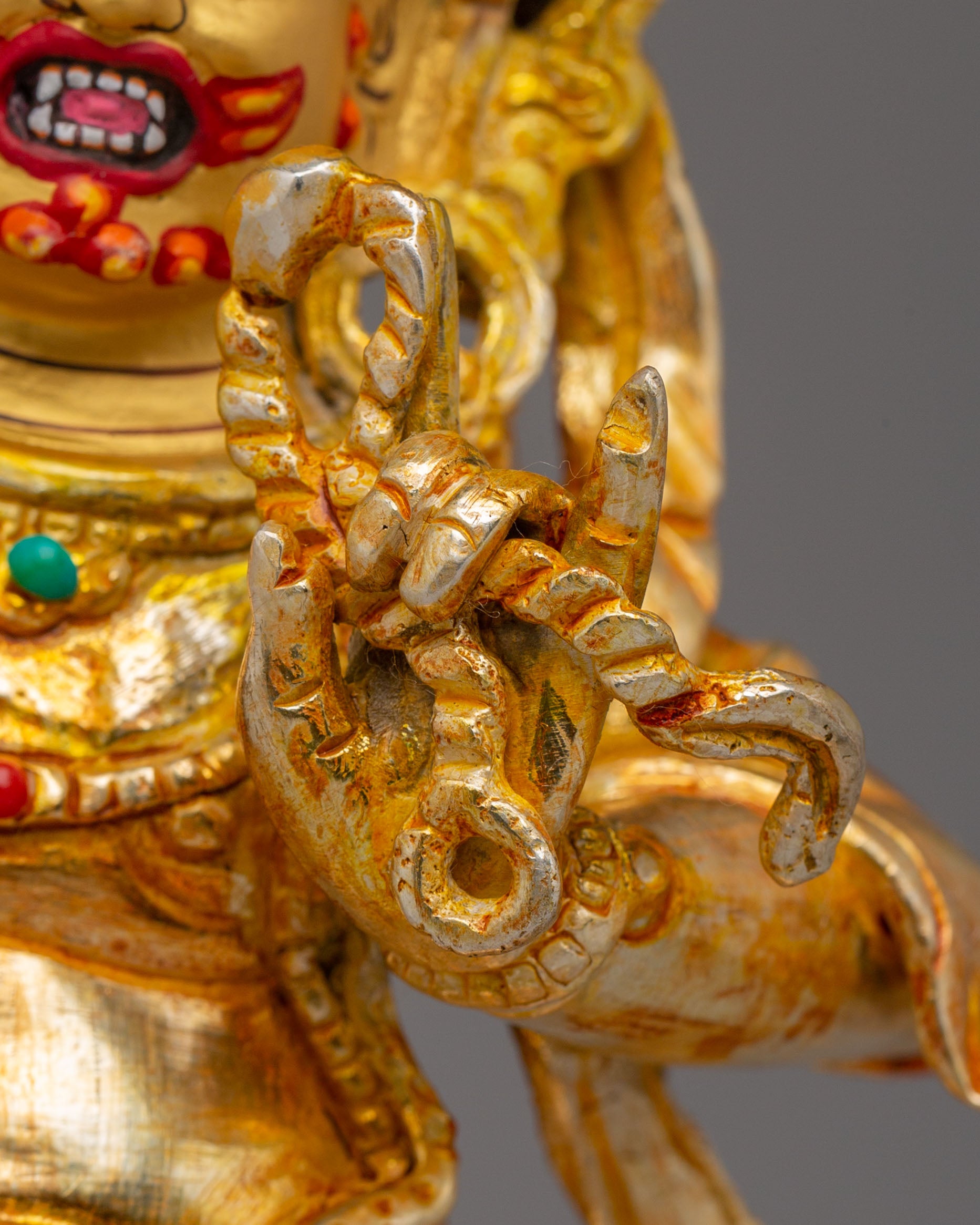 Divine Vajrapani Statue | Electro Gold Plated Protector Deity