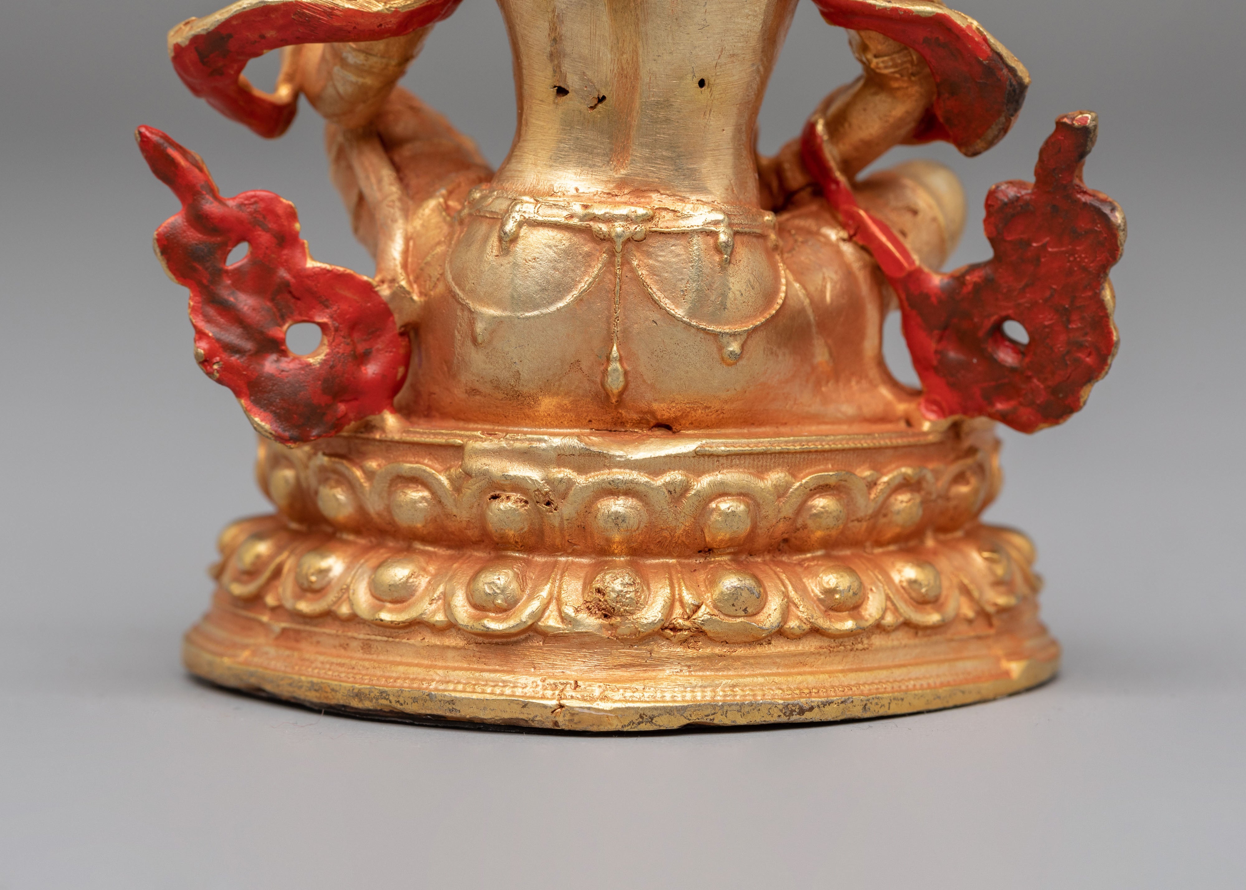 Goddess of Knowledge Saraswati Statue | 24K Gold Plated Saraswati