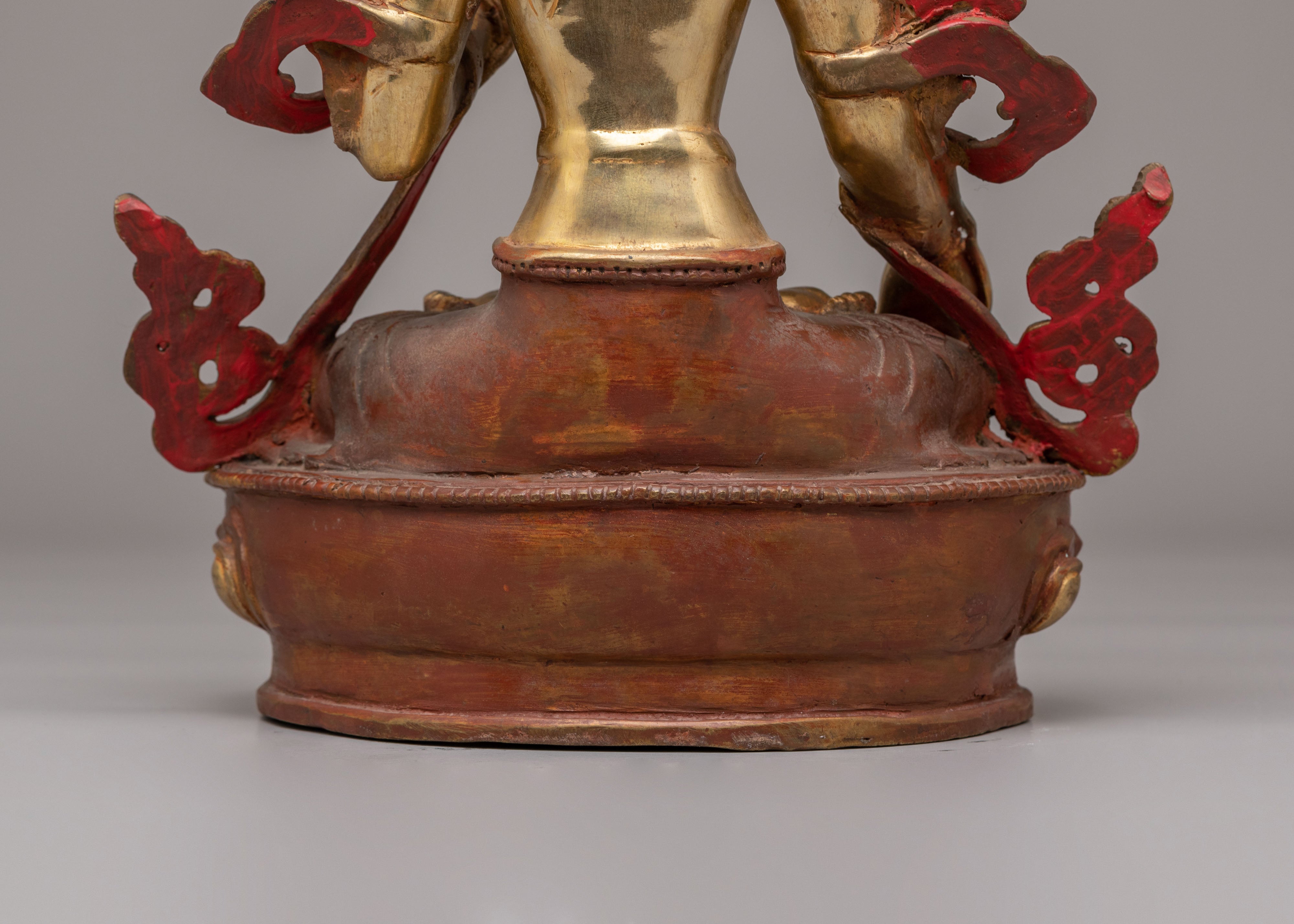 Sacred White Tara Sculpture | Mercury Gold-Plated Copper Buddhist Goddess