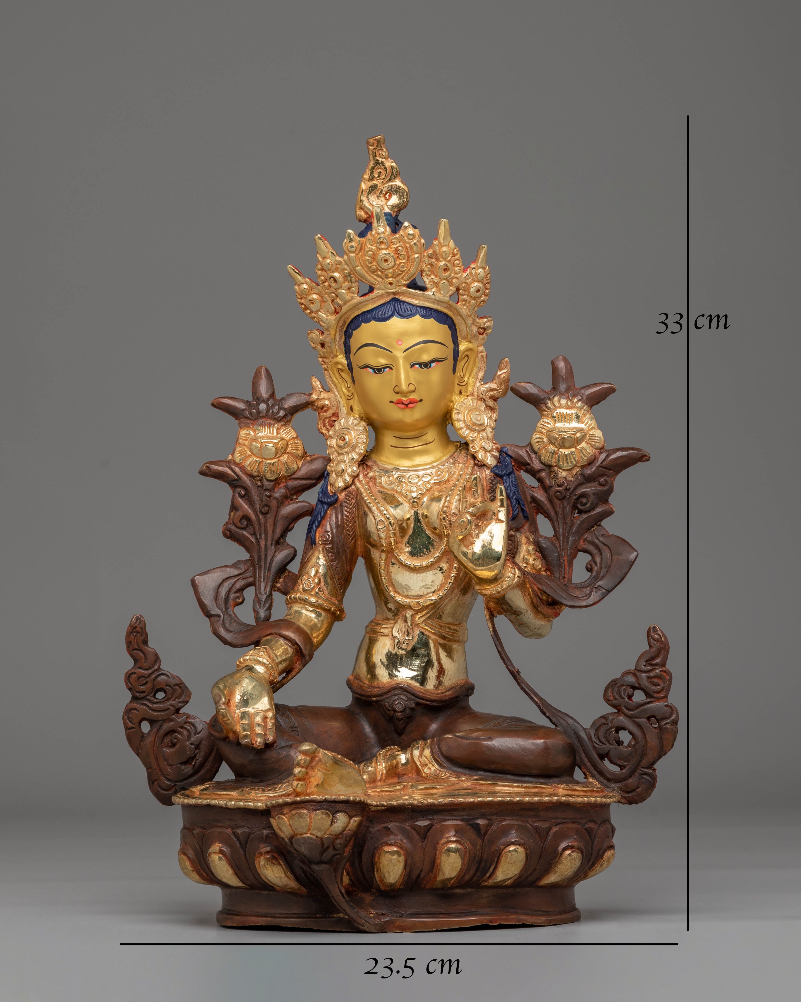 Tibetan Green Tara Protection Statue | Goddess of Compassion & Swift Action