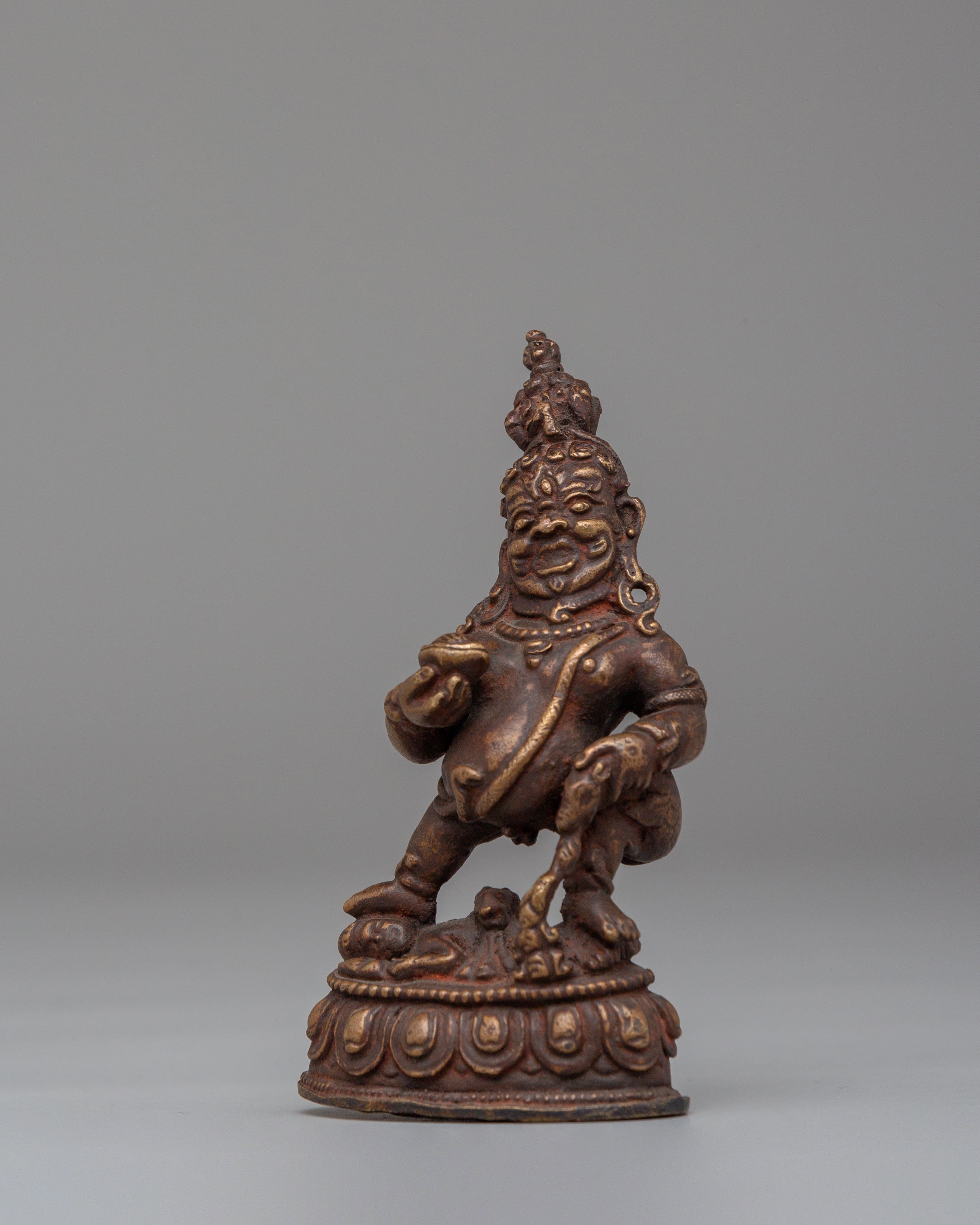 Black Dzambhala Wealth Deity Sculpture | Sacred Buddhist Altar Decor