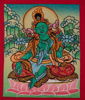 Green Tara Thangka for Locket 
