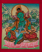 Green Tara Thangka for Locket 