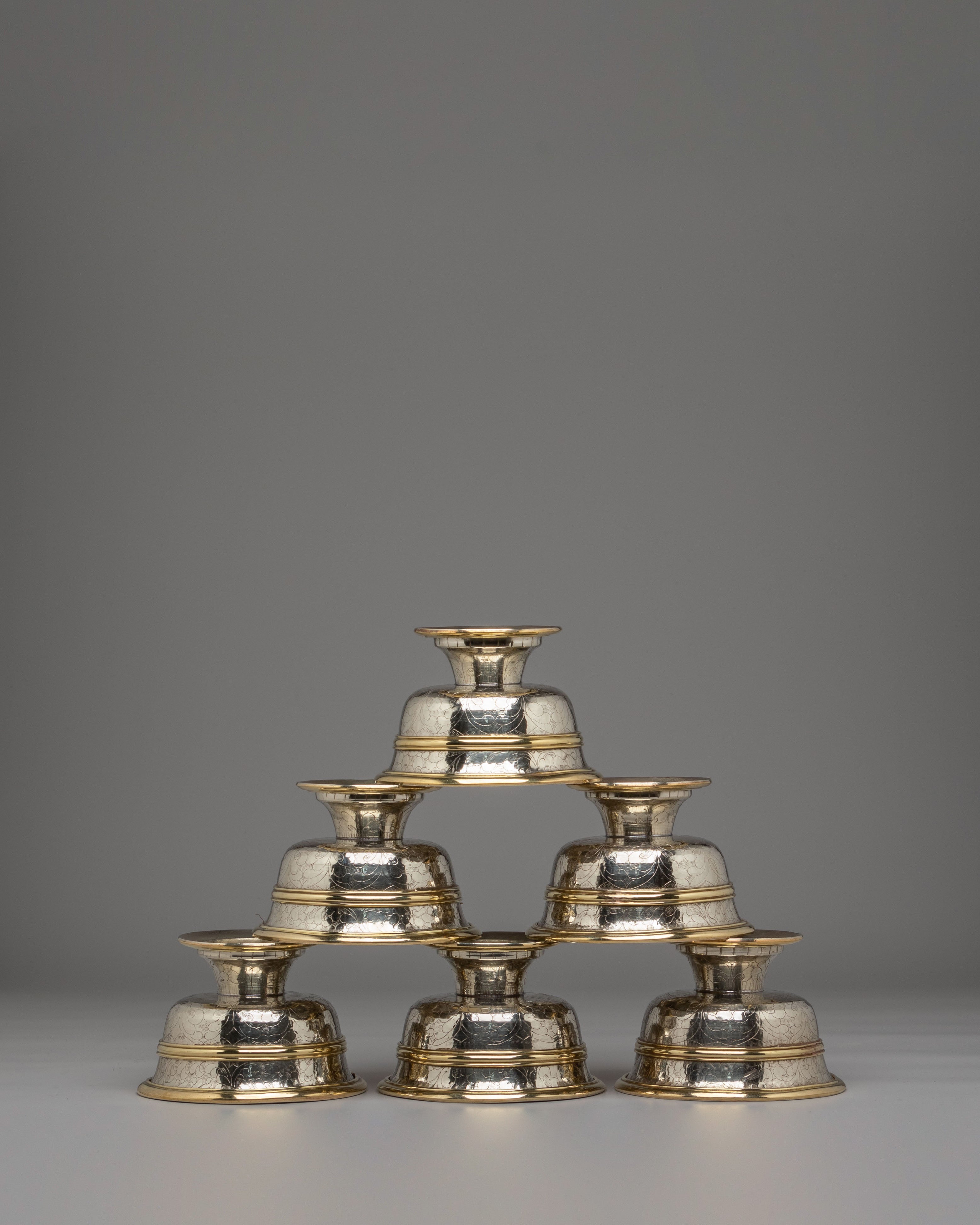 Buddhist Water Offering Bowls Set | Seven Sacred Bowls for Meditation