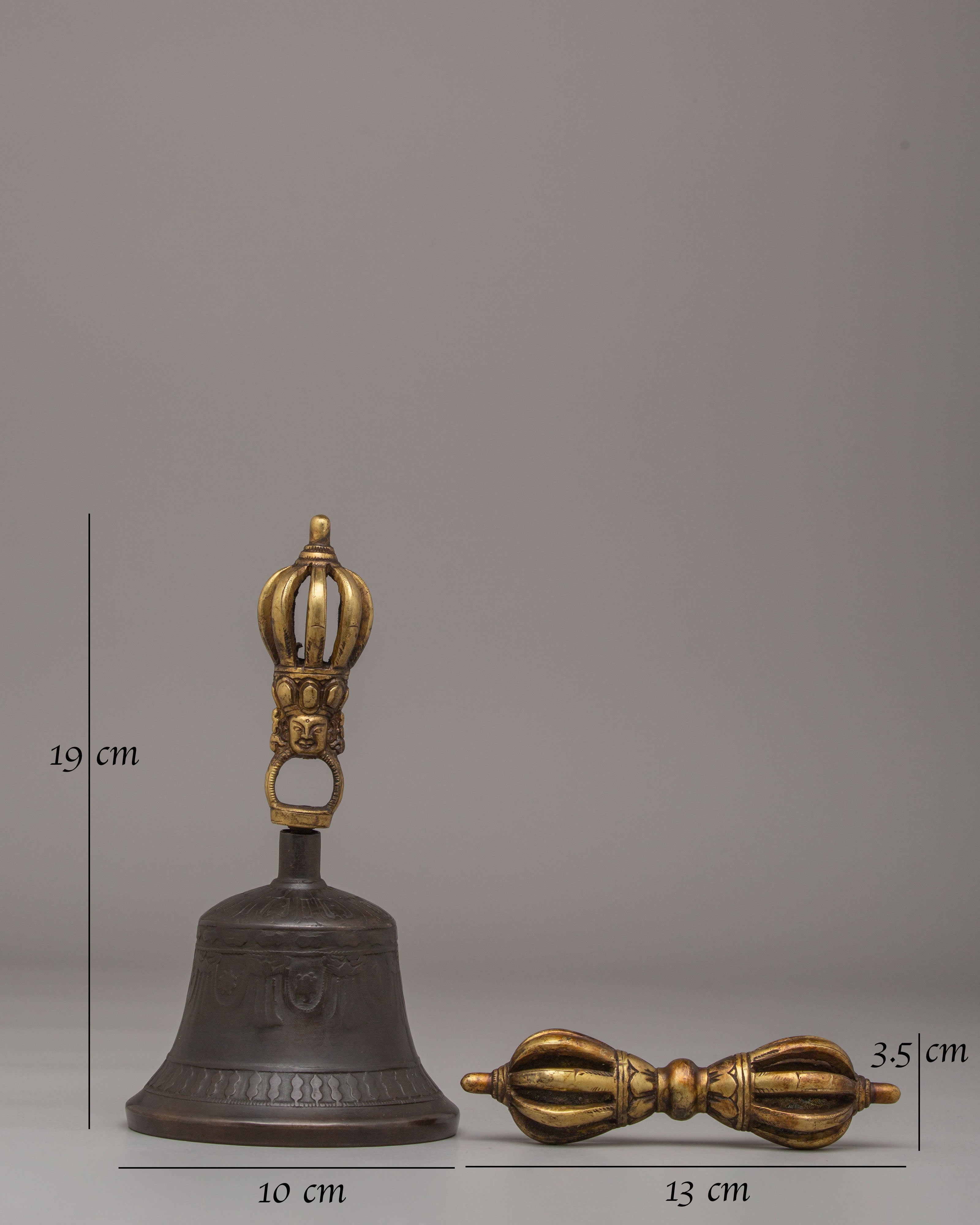 Himalayan Altar Vajra and Bell Set | Handcrafted Ritual Tools for Spiritual Practice