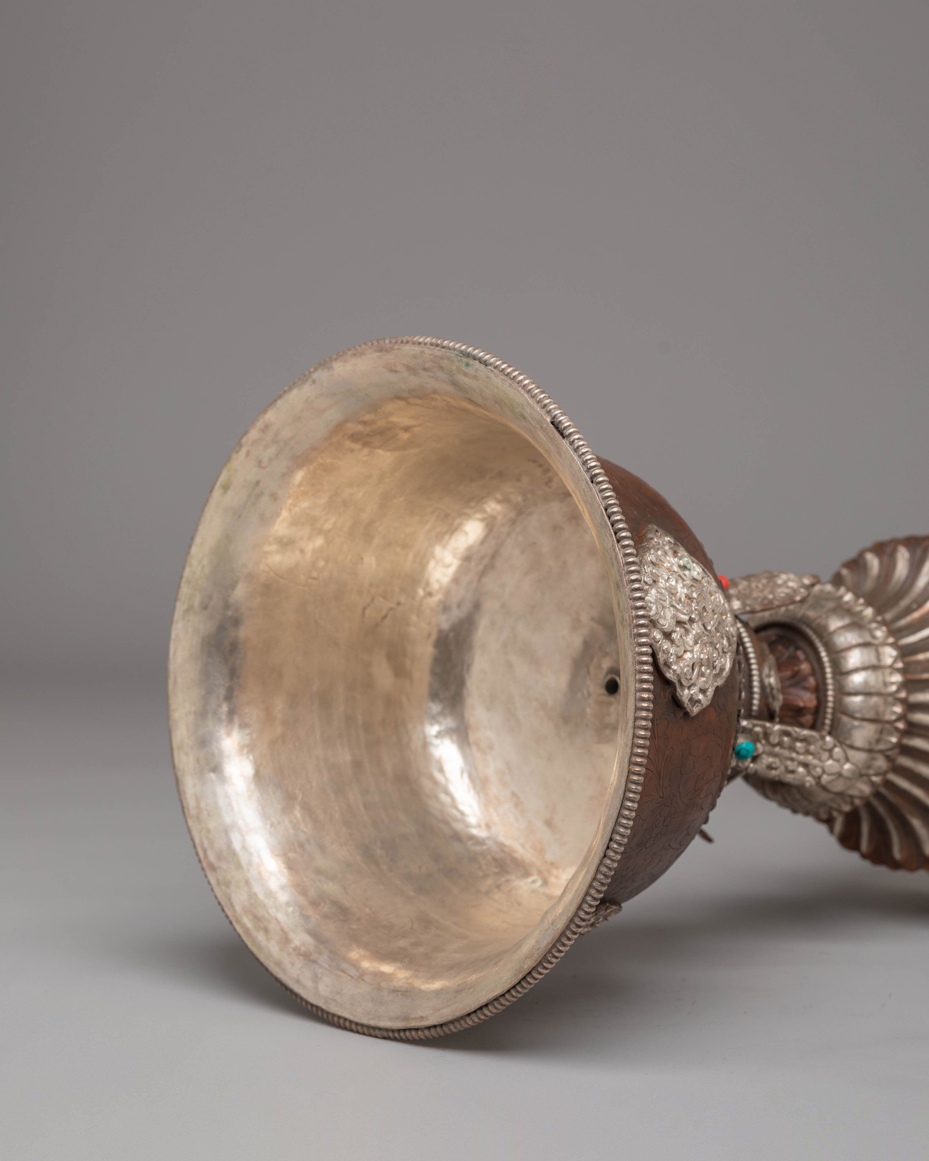 Decorative Tibetan Butter Lamp | Handcrafted Ritual Oil Lamp for Meditation