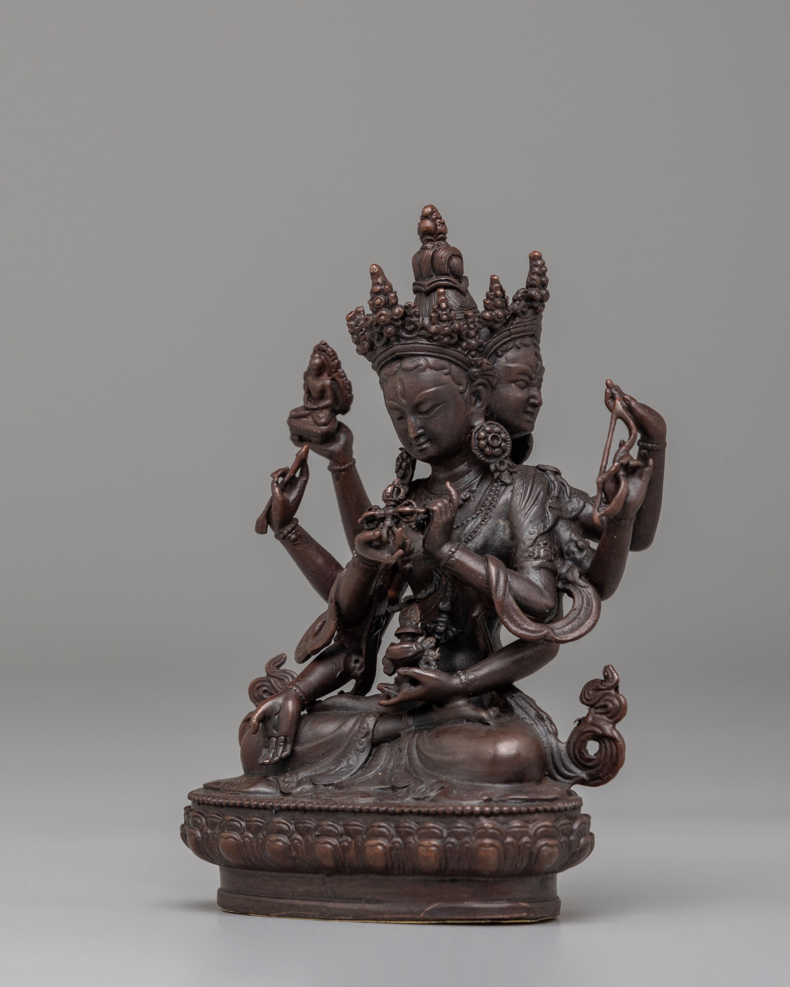 Traditional Namgyalma Deity Statue | Oxidized Copper Artwork