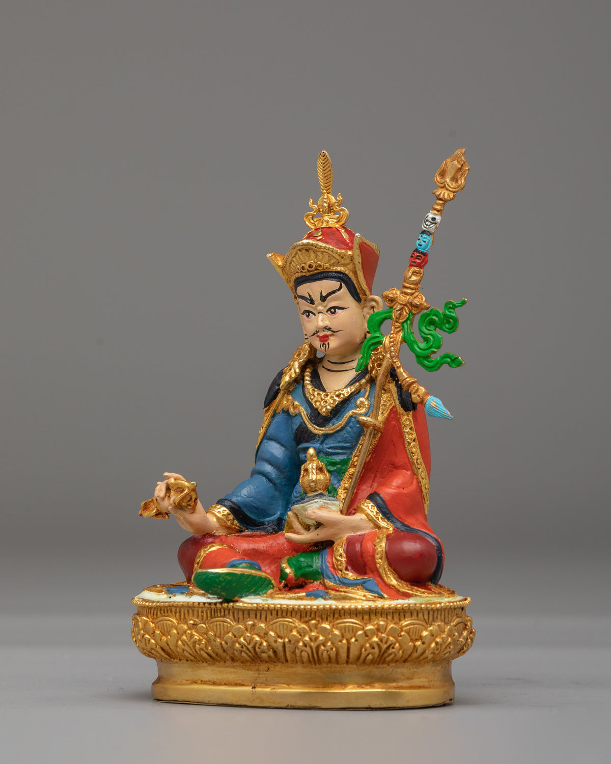 Handmade Guru Rinpoche Statue | Tibetan Buddhist Sculpture