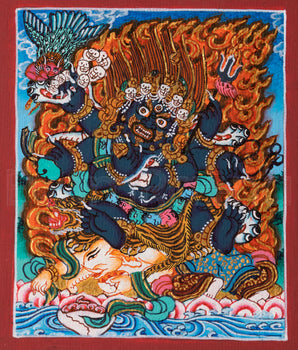 Six-Armed Mahakala Thangka for Locket
