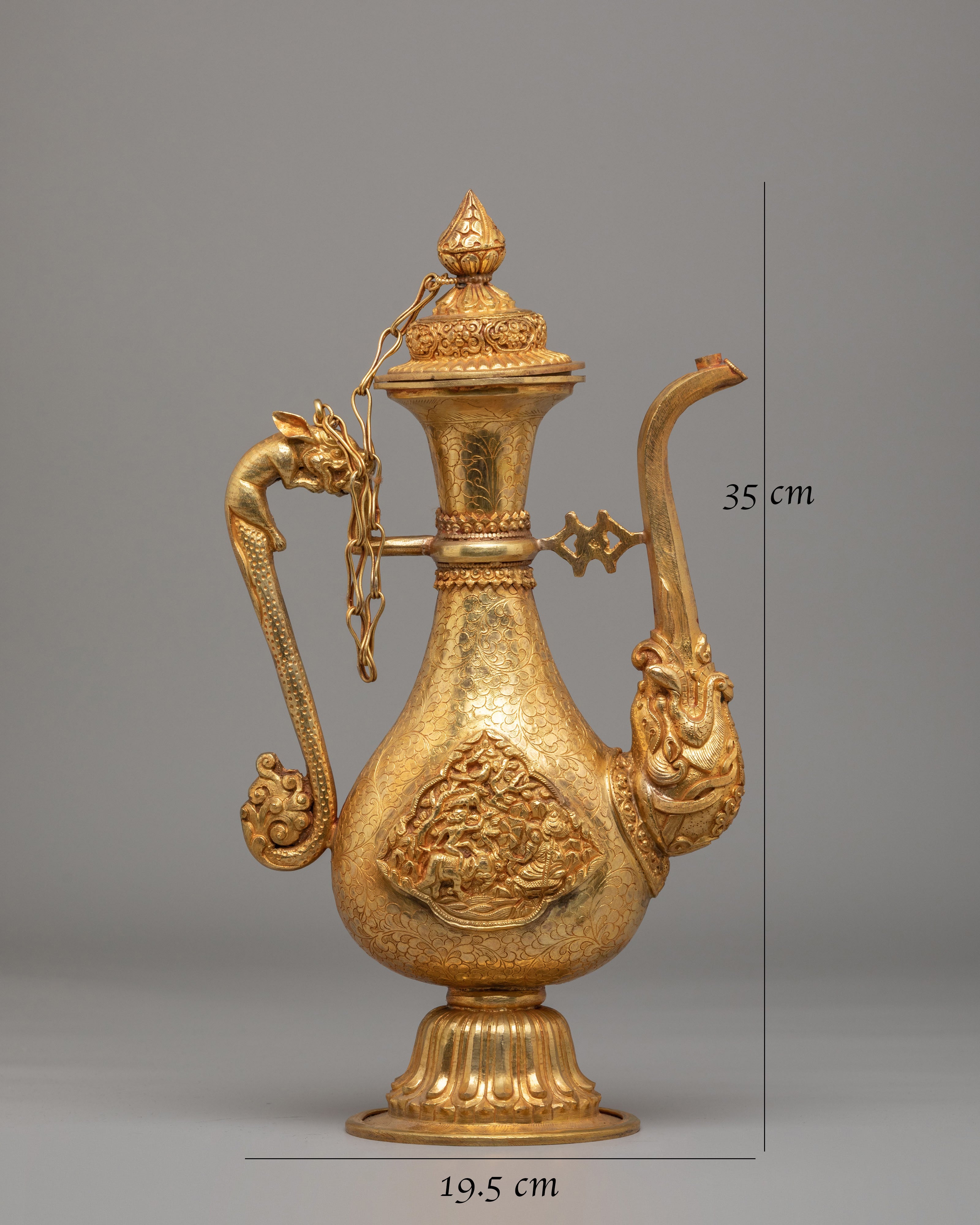 Spiritual Buddhist Bhumba Ewer | Handcrafted Copper Altar Vessel