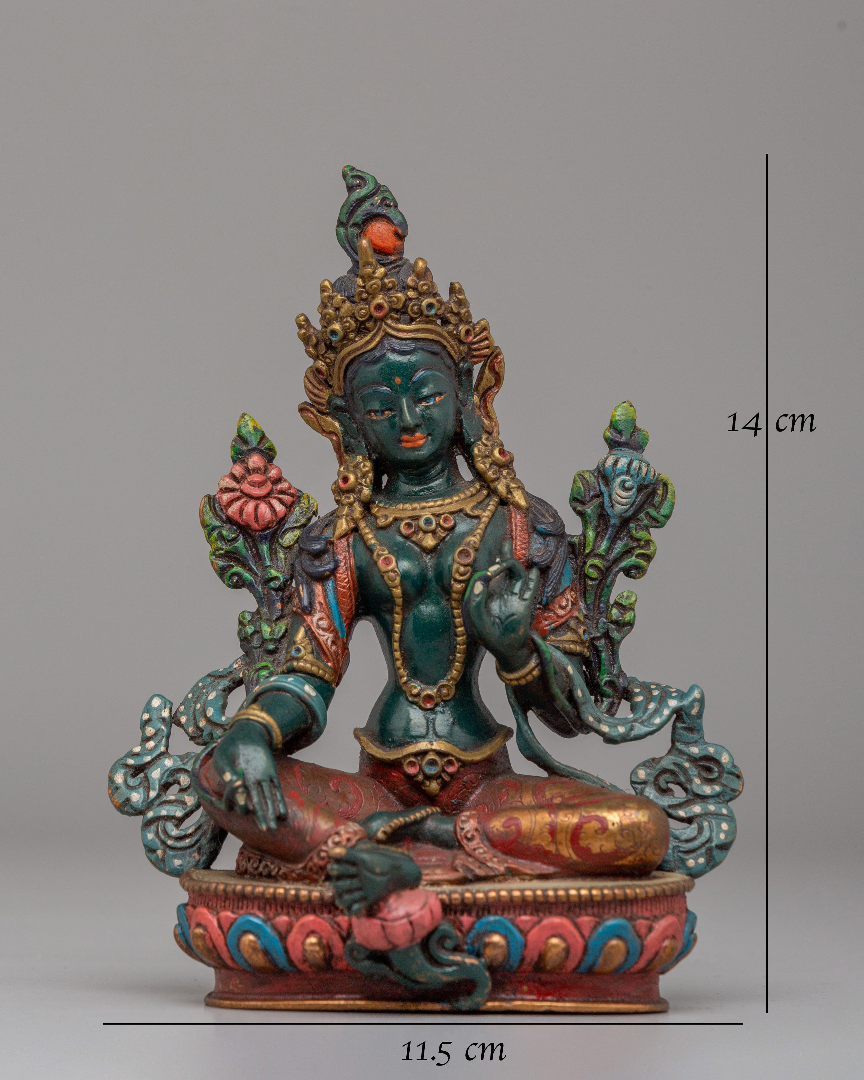 Green Tara Goddess Statue for Altar | Sacred Artwork for Meditation
