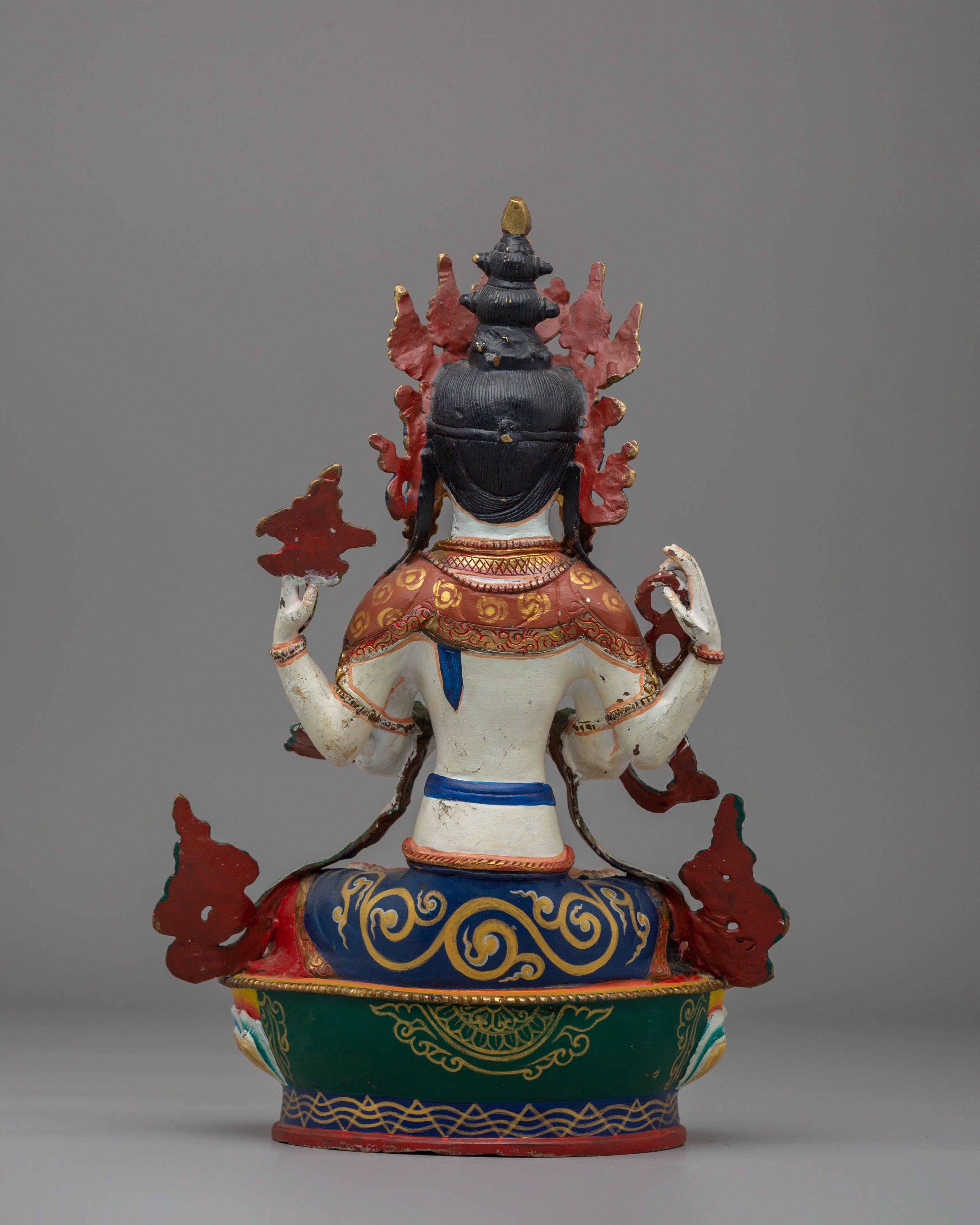 Bodhisattva four-armed Chenrezig statue | Handcrafted Copper Statue