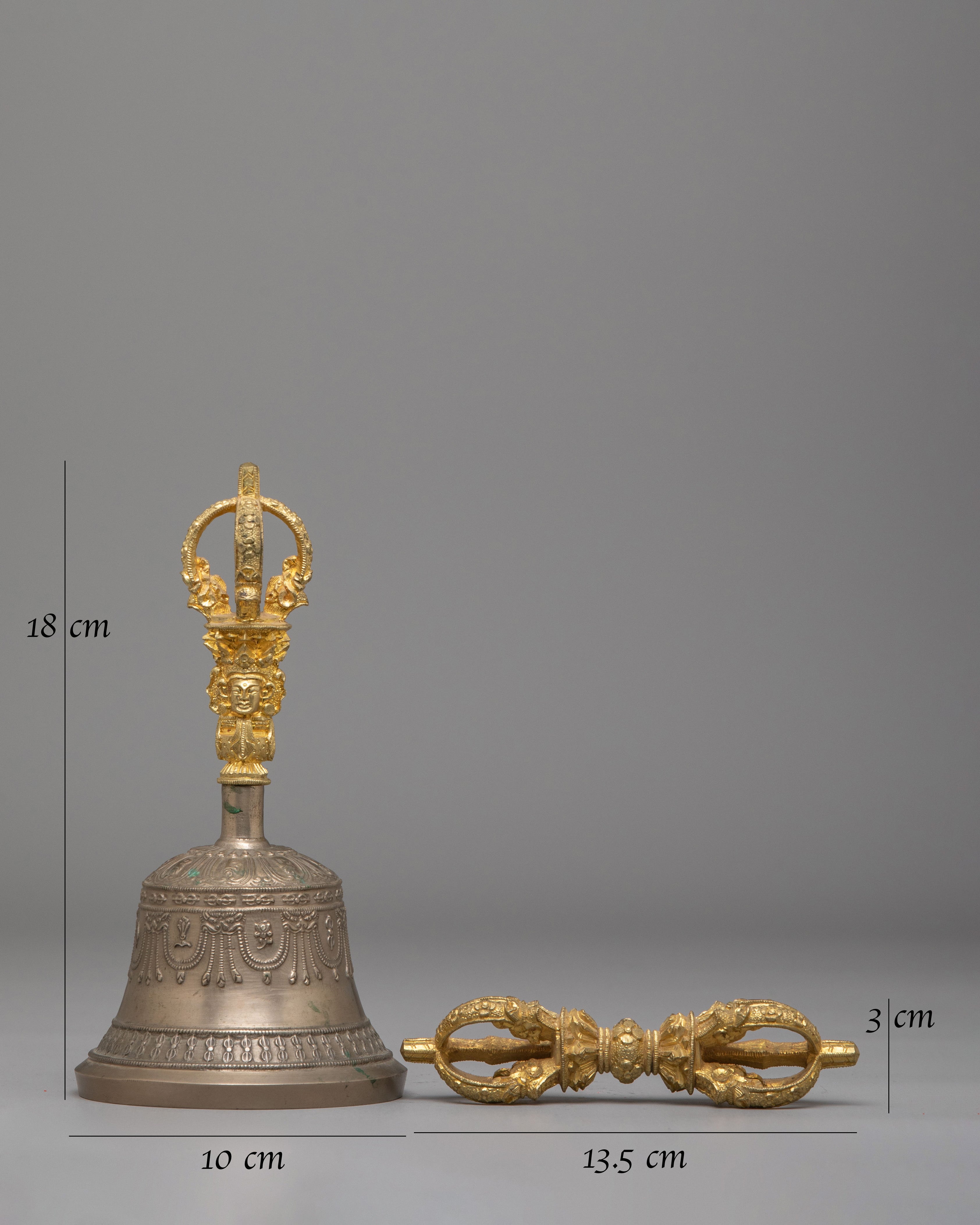 Buddhist Altar Vajra & Bell Set | Handcrafted Ritual Tools for Meditation