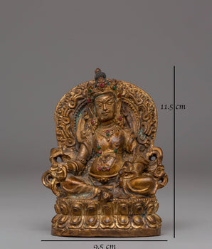 Handmade Dzambhala Copper Statue for Decor