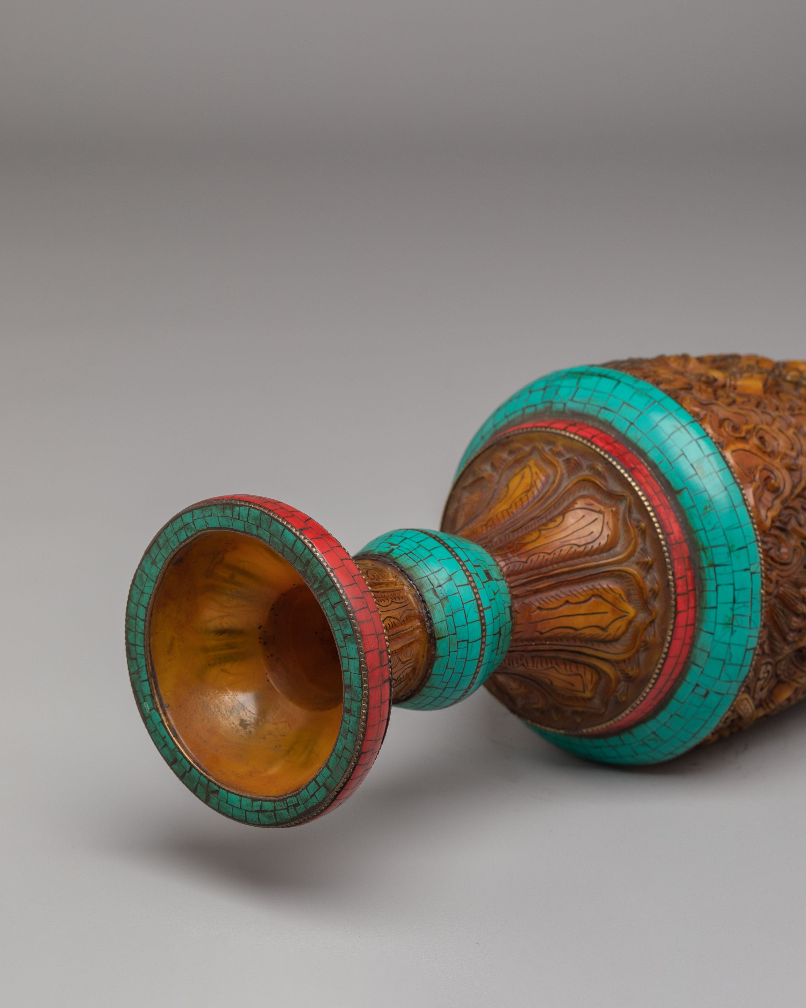 Black Manjushri Flower Vase | Handcrafted Flower Vase