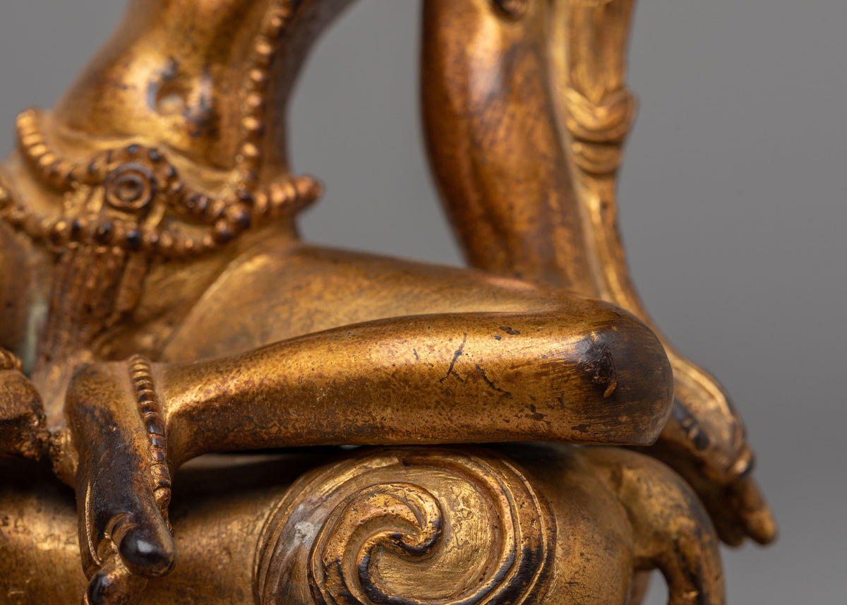 30 years Old Simhanada Manjushri Statue | Lion's Roar of Wisdom
