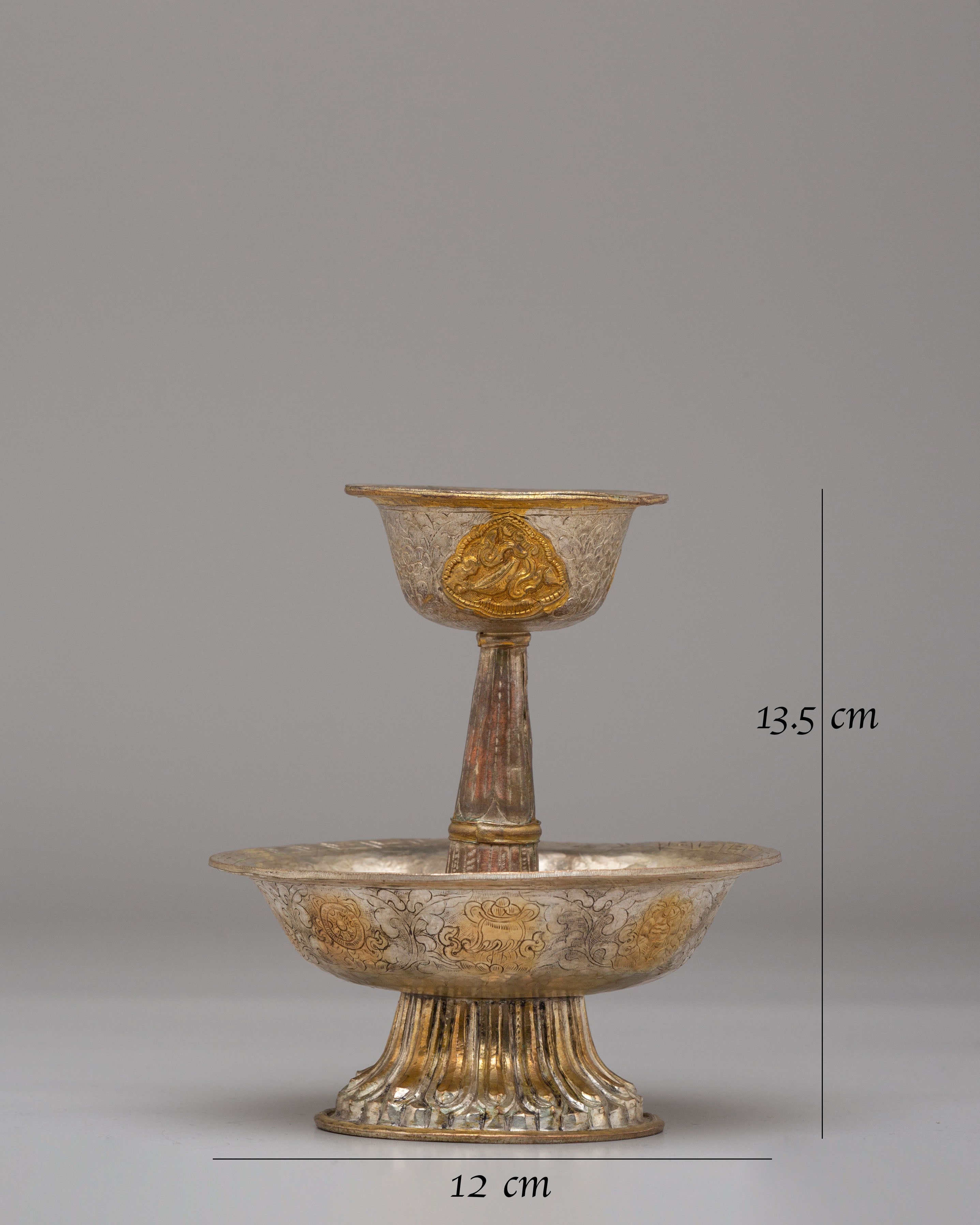 Handmade Tibetan Ritual Serkyem | Copper Buddhist Offering Vessel