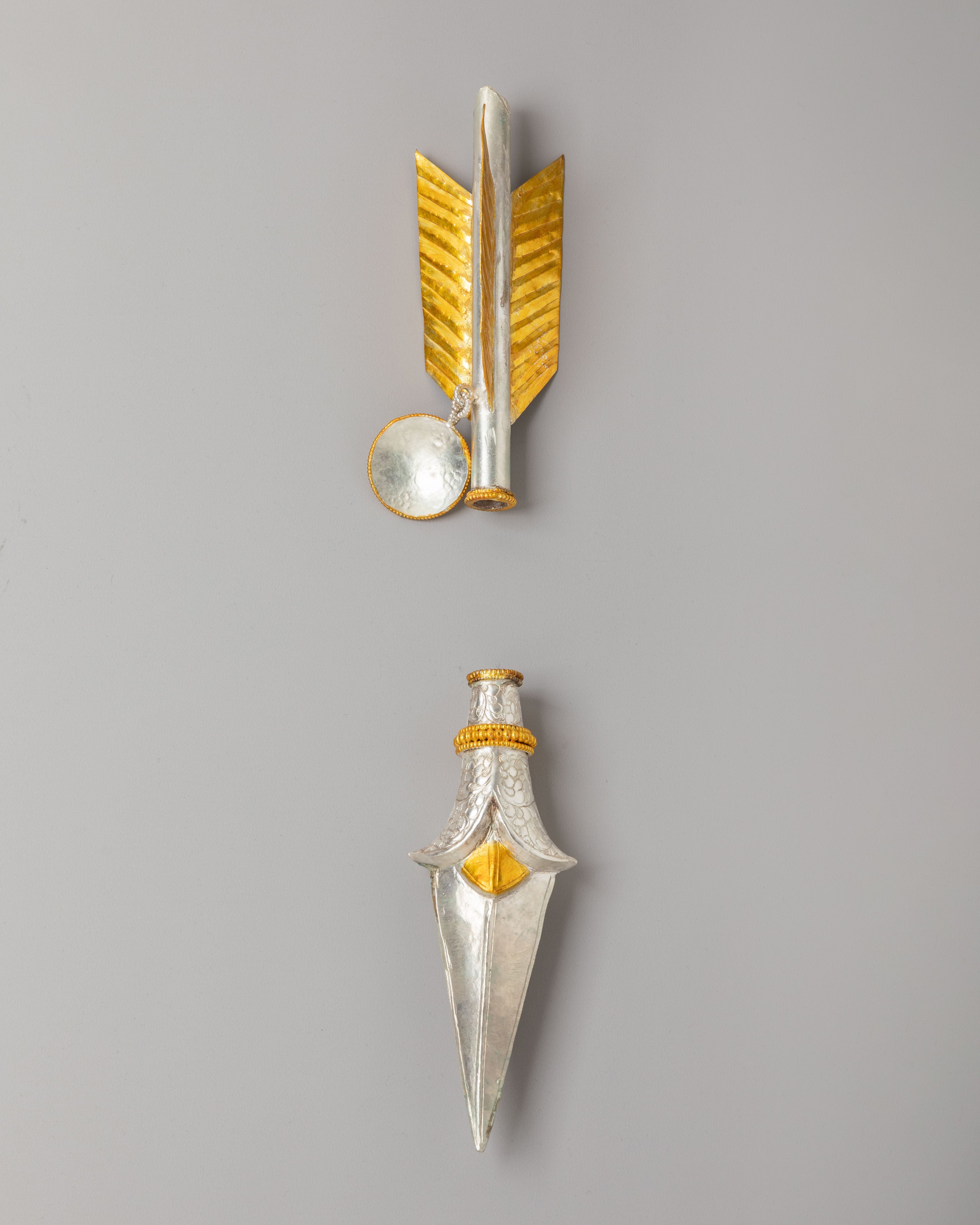 Himalayan Ritual Arrow | Gold and Silver Plated Altar Decor