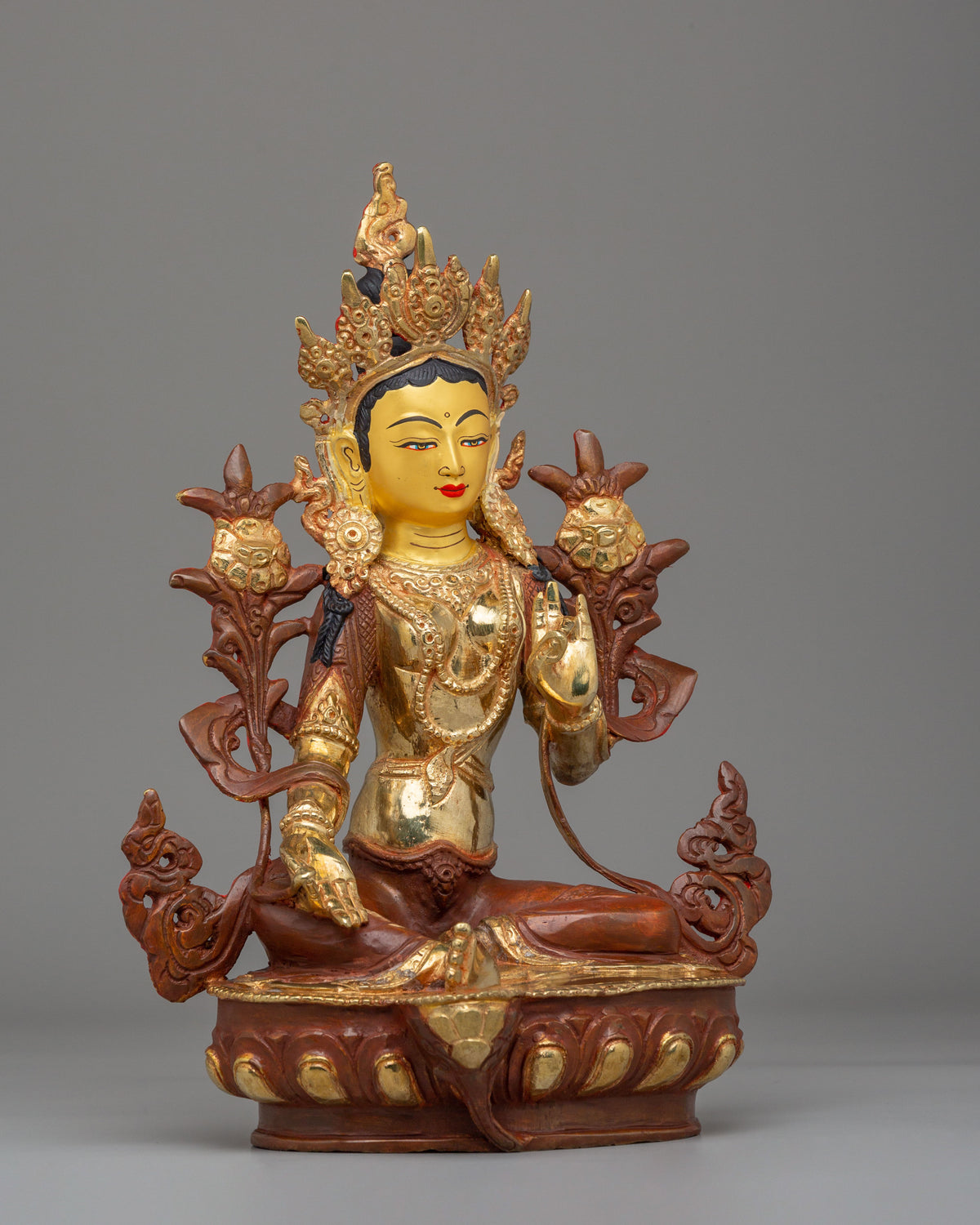 Tibetan Green Tara Goddess Statue | Spiritual Home Decor