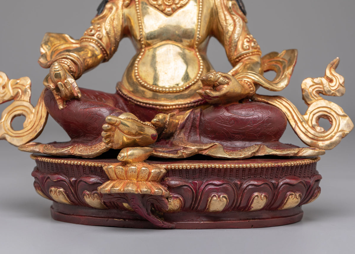 Dzambhala Statue For Home Shrine | Tibetan Wealth Deity Figurine