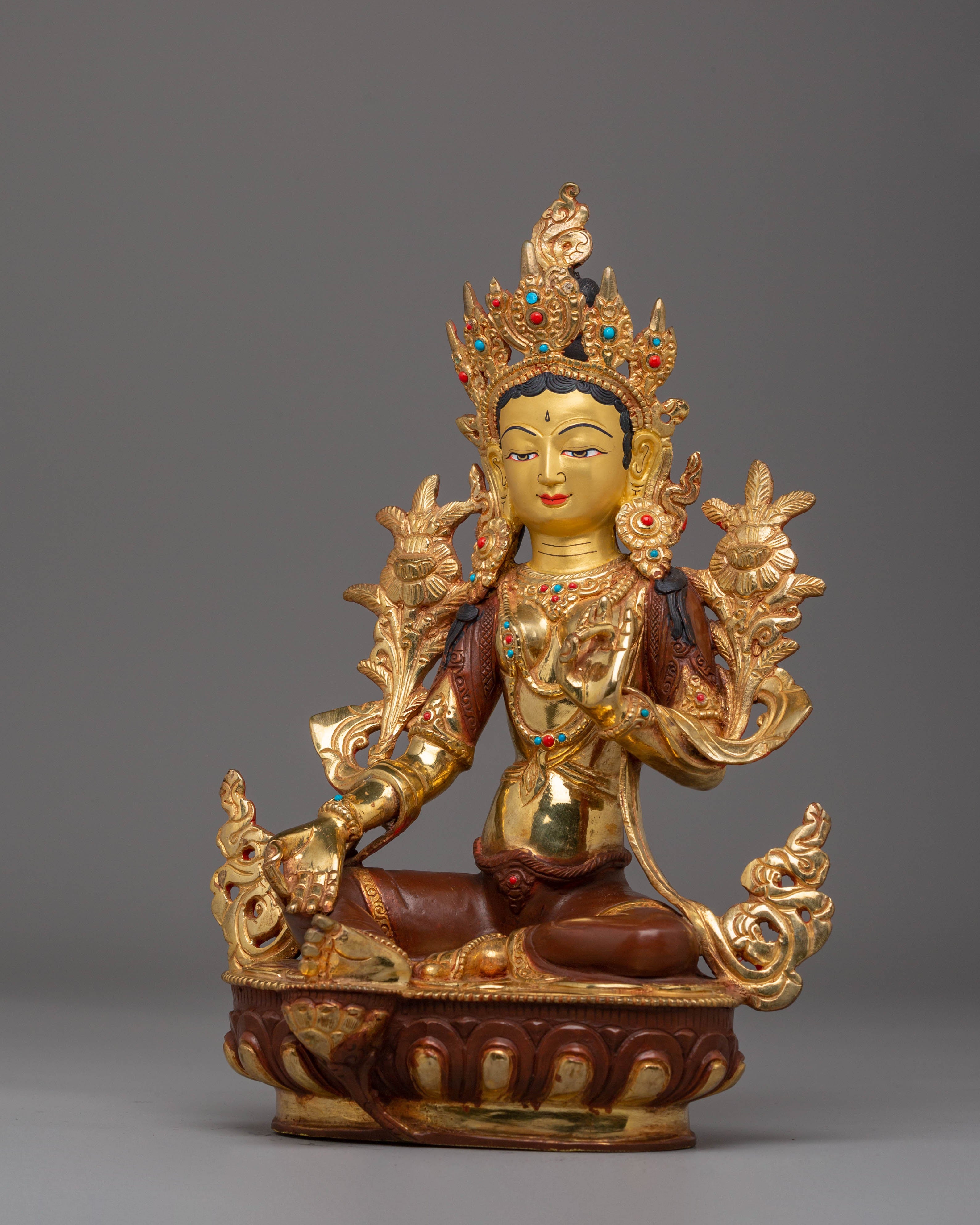 Green Tara Handmade Statue | Protector from Suffering and Obstacles