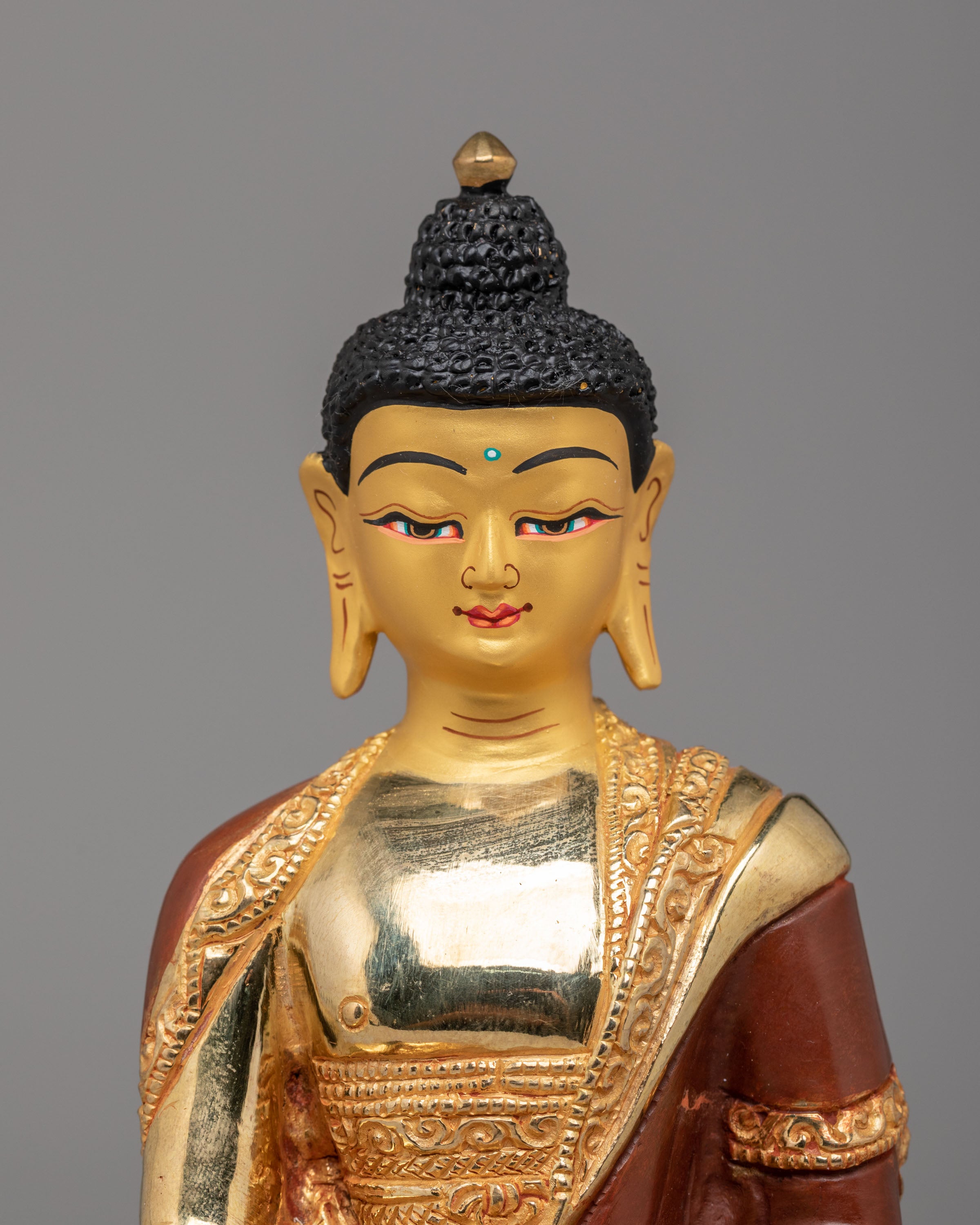 Divine Shakyamuni Buddha Sculpture | Handcrafted Copper Statue