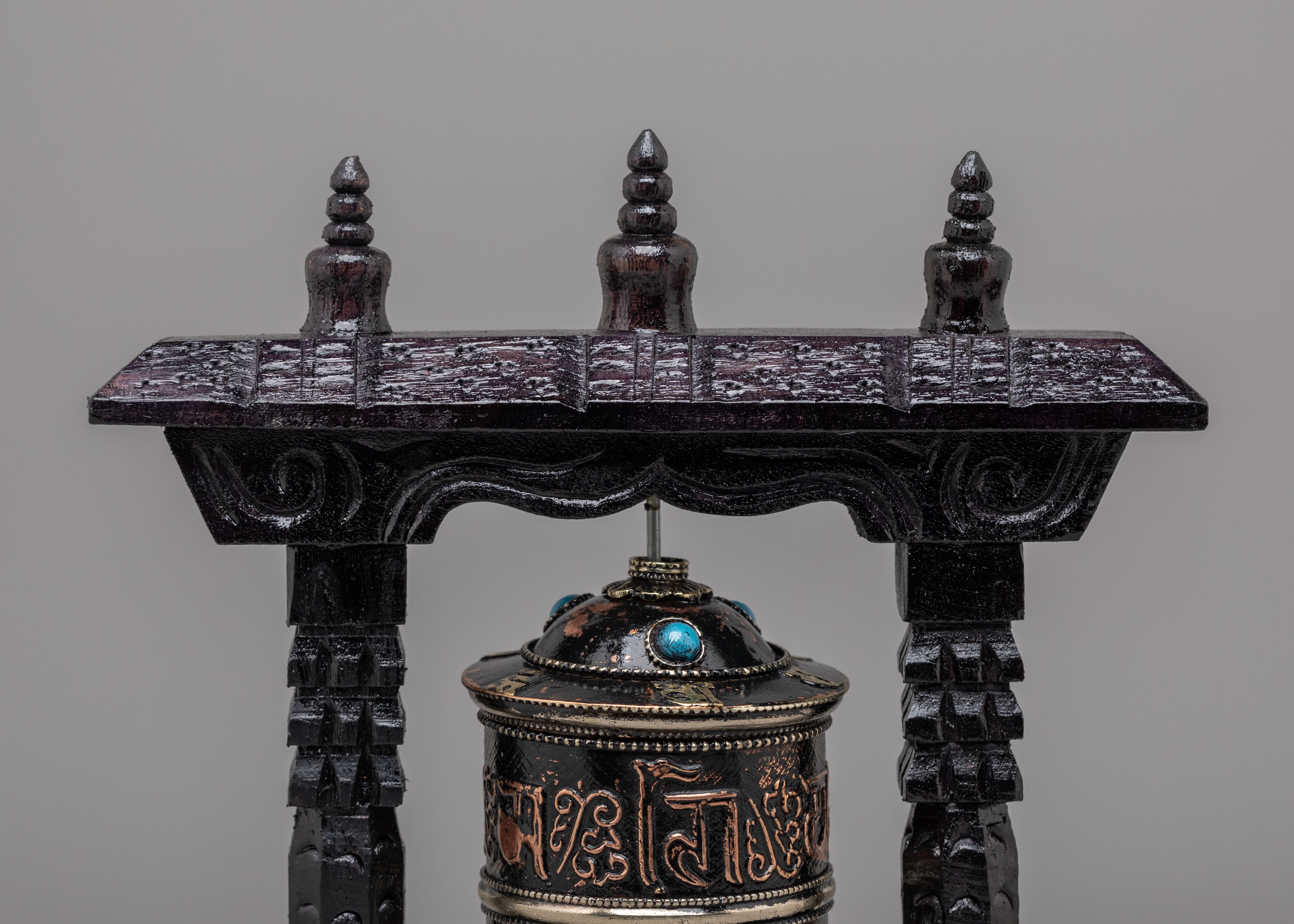 Handcrafted Altar Prayer Wheel | Tibetan Mantra Spinner for Meditation