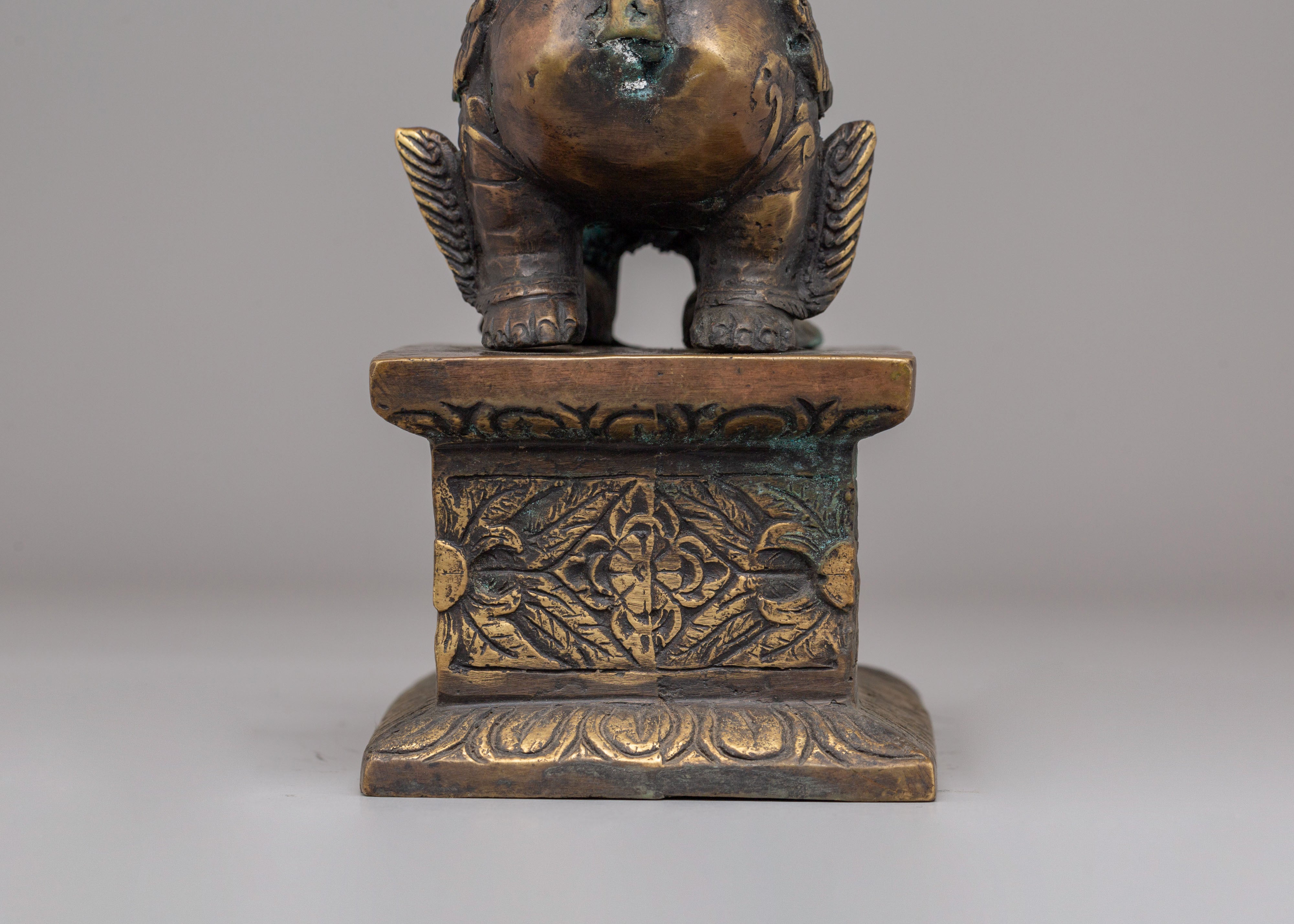 Buddhist Guardian Lion Sculpture Set | Symbol of Protection & Strength