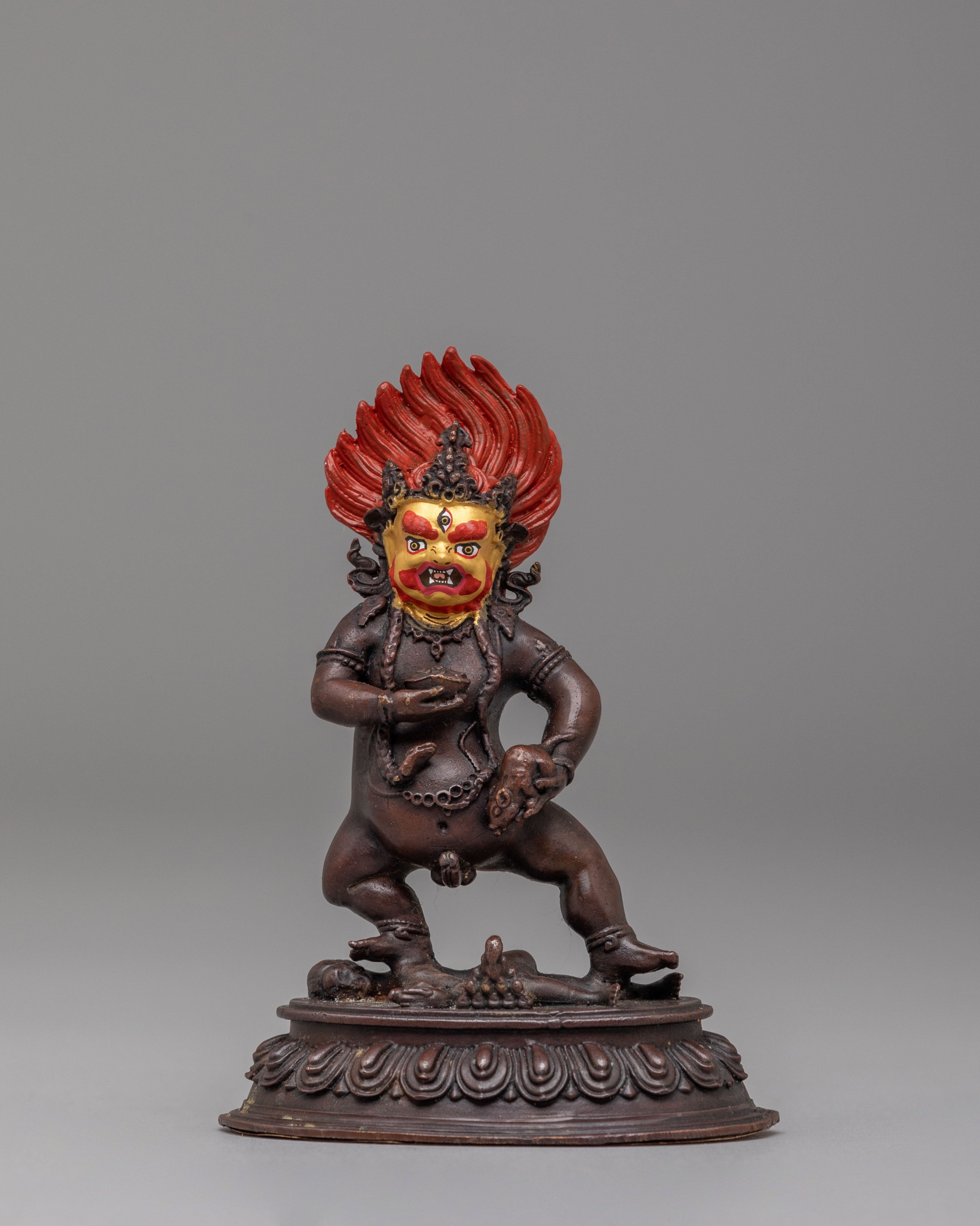 Tibetan Black Dzambhala Sculpture | Symbol of Abundance, Protection, and Enlightened