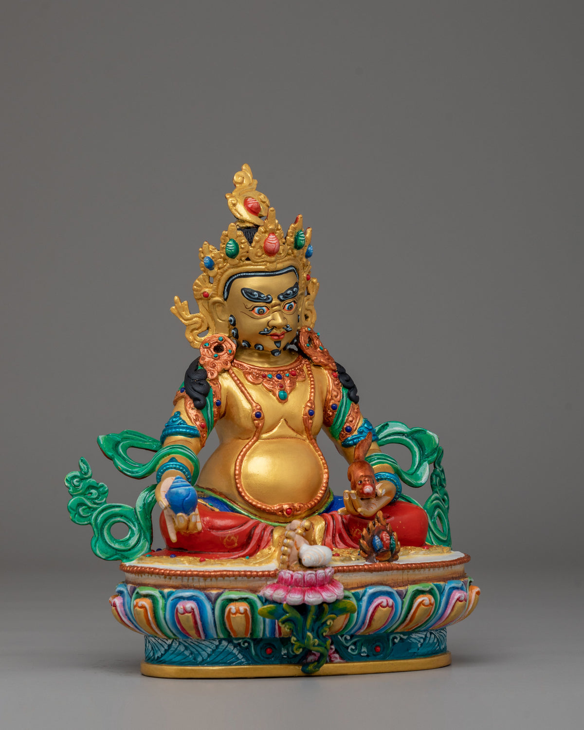 Himalayan Altar Dzambhala Statue | Handmade Tibetan Prosperity Idol