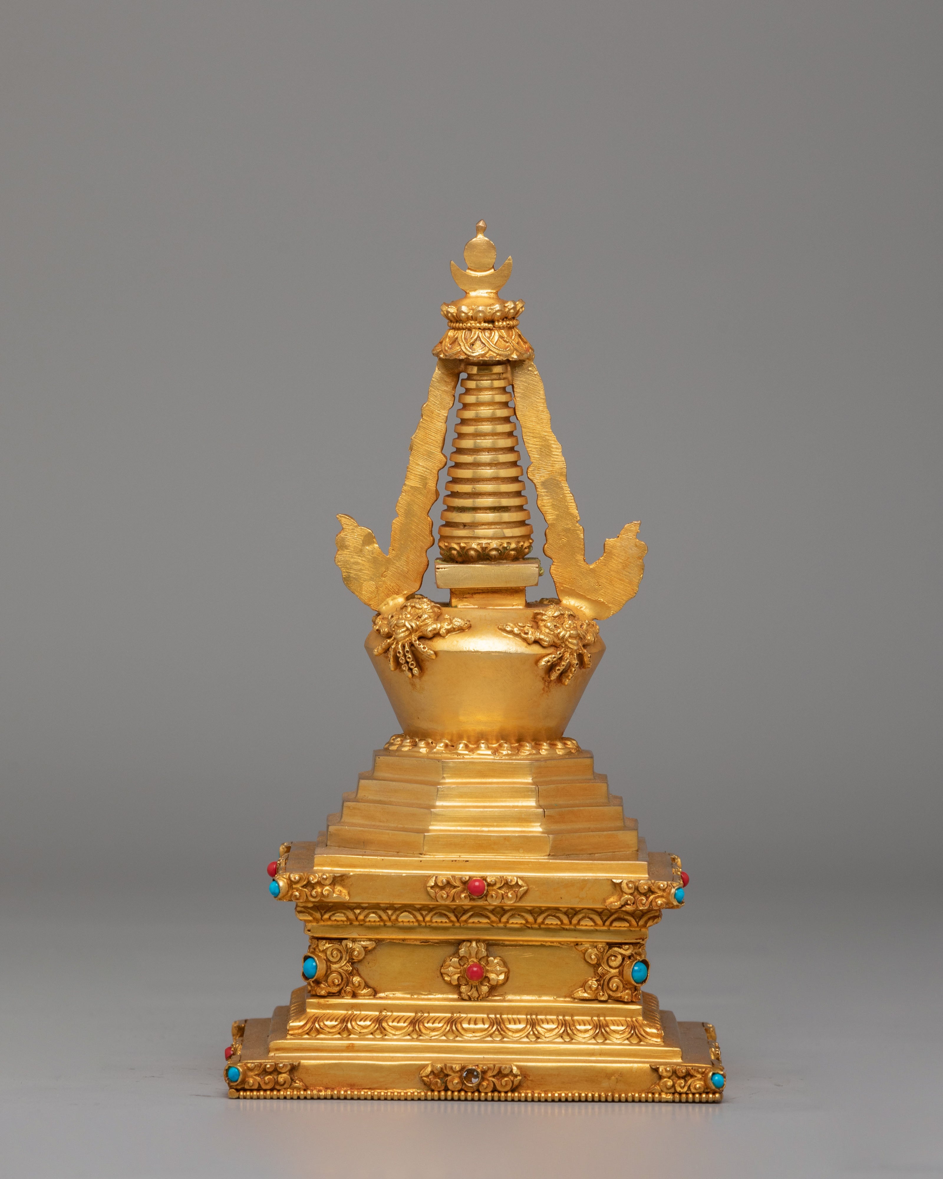 Gold Plated Tibetan Reconciliation Stupa | Stupa of Reconciliation