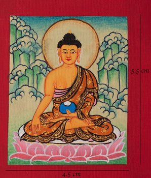 Tibetan Shakyamuni Buddha Thangka for Locket | Sacred Artwork