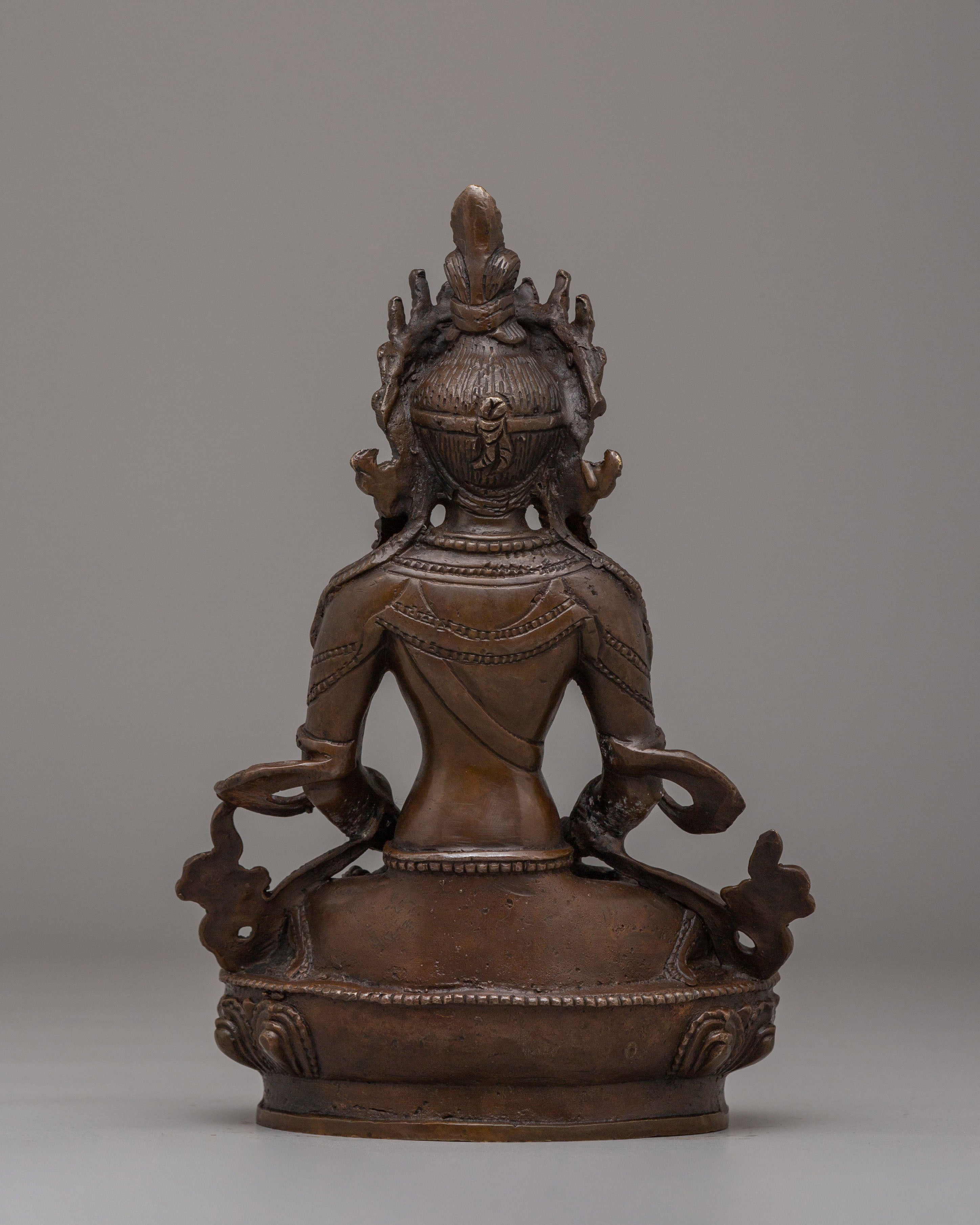 Amitayus Buddha Long Life Statue | Oxidized Copper Body Art