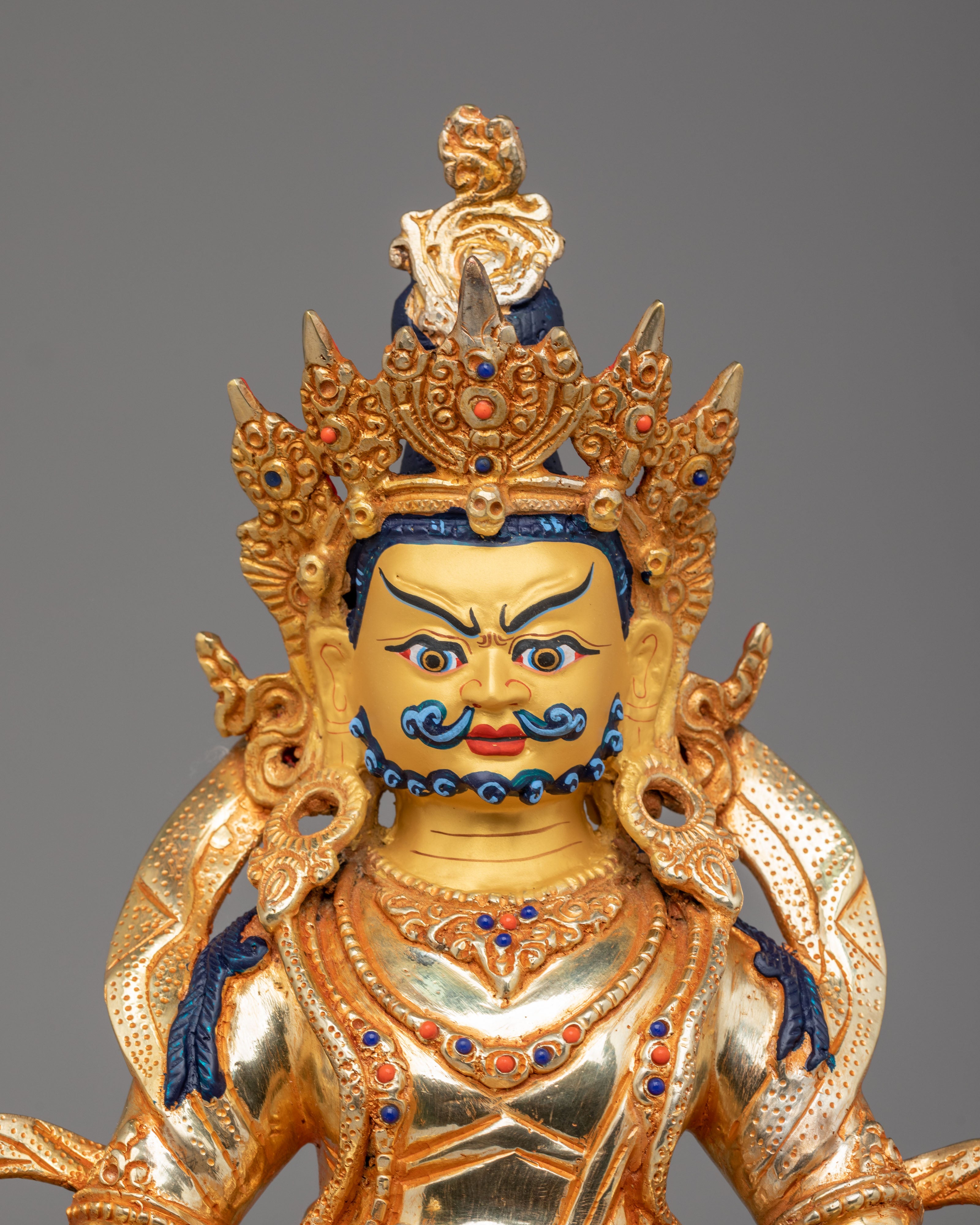 Himalayan Dzambhala Altar Statue | Tibetan Sculpture for Prosperity and Abundance