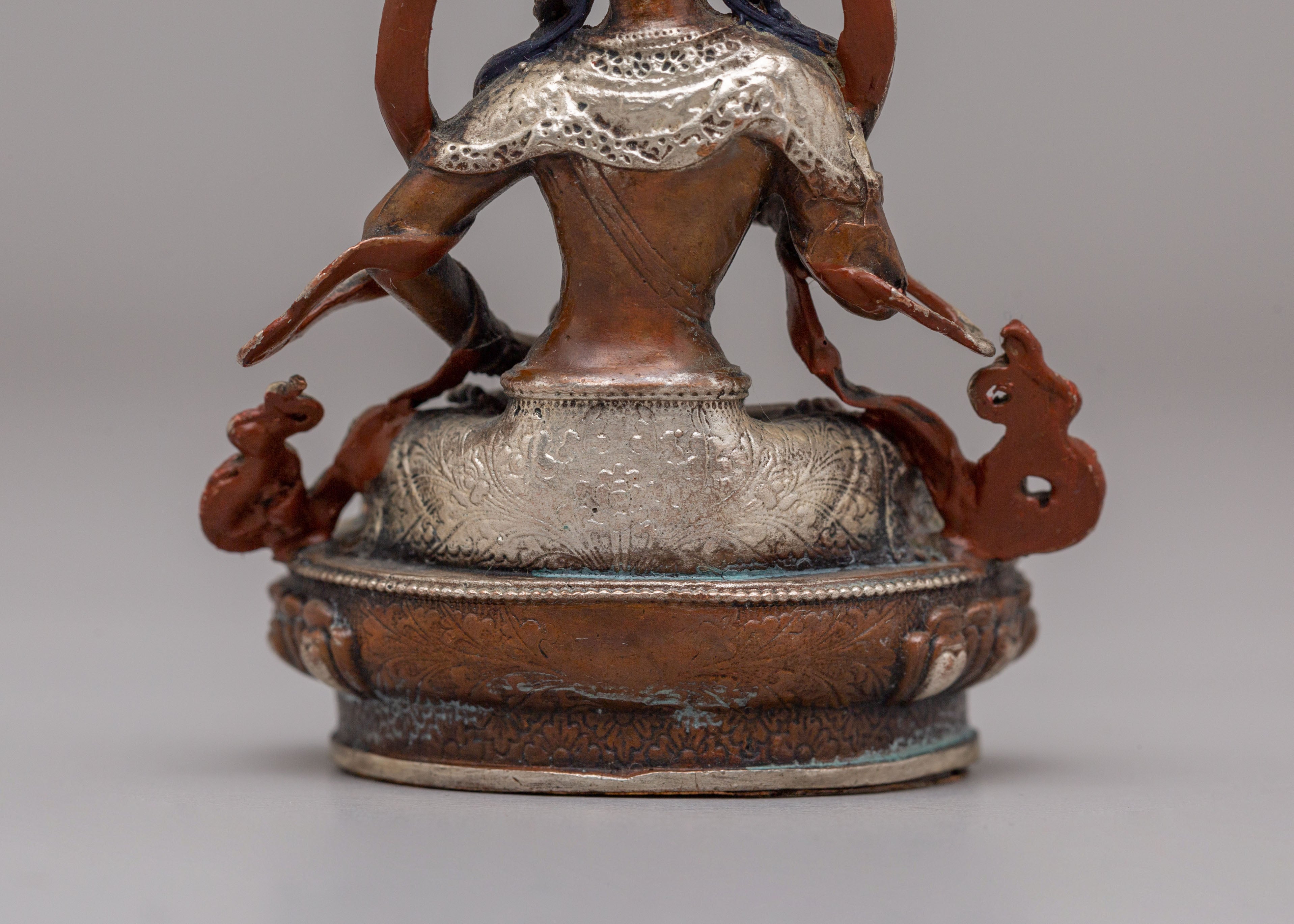 Vajrasattva Purification Buddha Statue | Silver Plated Buddhist Figure