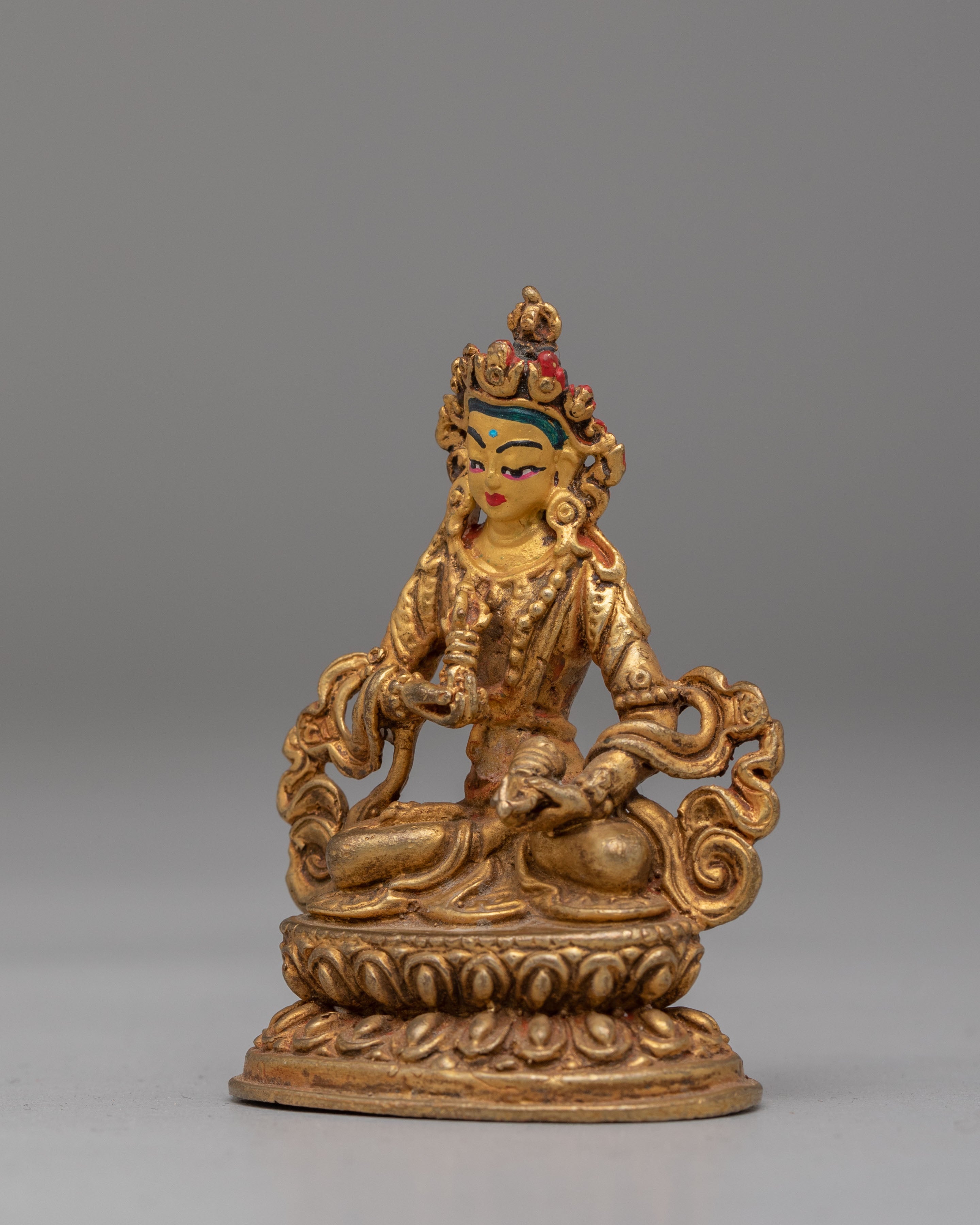 Traditional Altar Vajrasattva Statue | 24K Gold Plated Copper Buddhist Deity Figurine