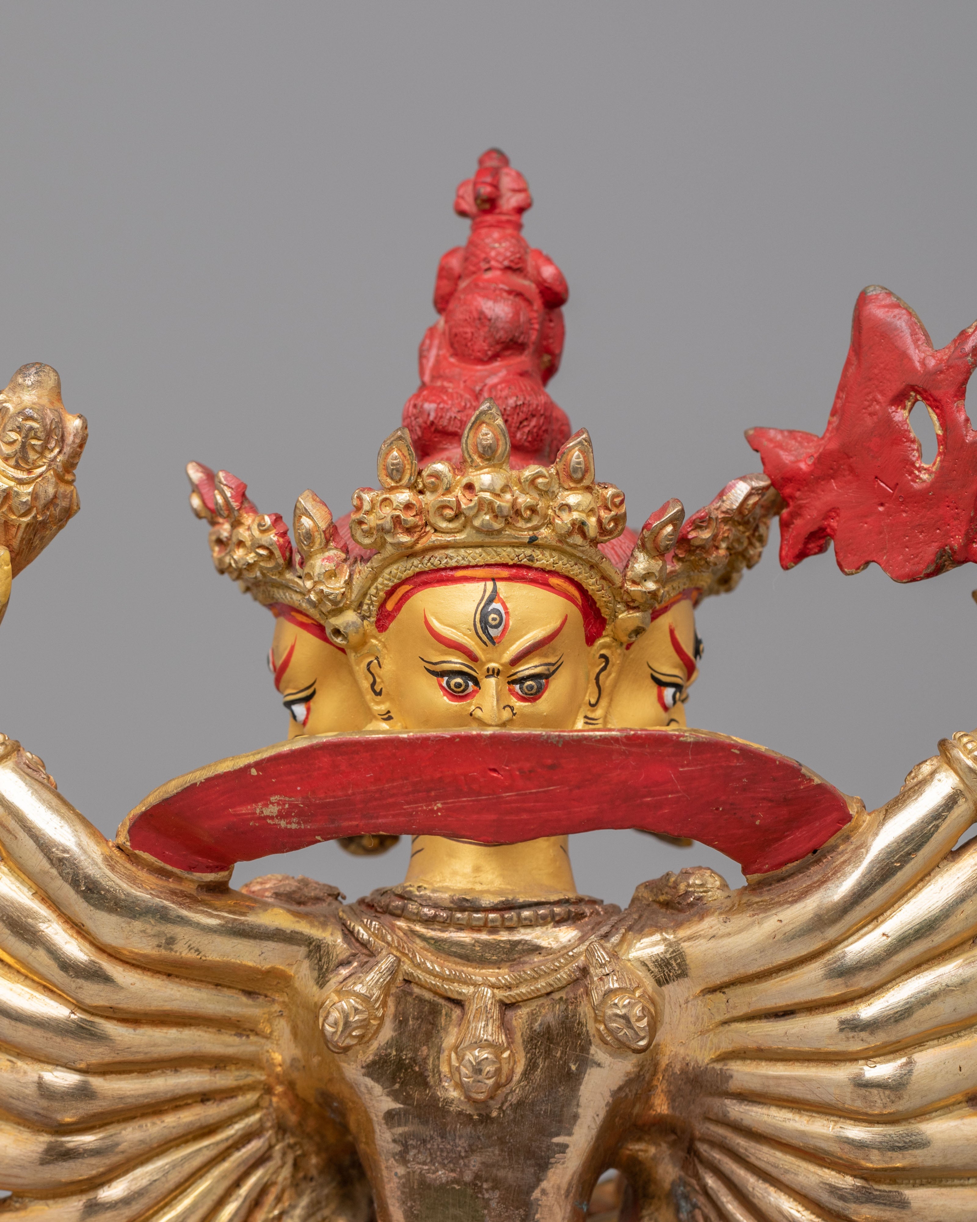 Hevajra Vajrayana Sculpture | 24K Gold Plated Buddhist Deity Statue