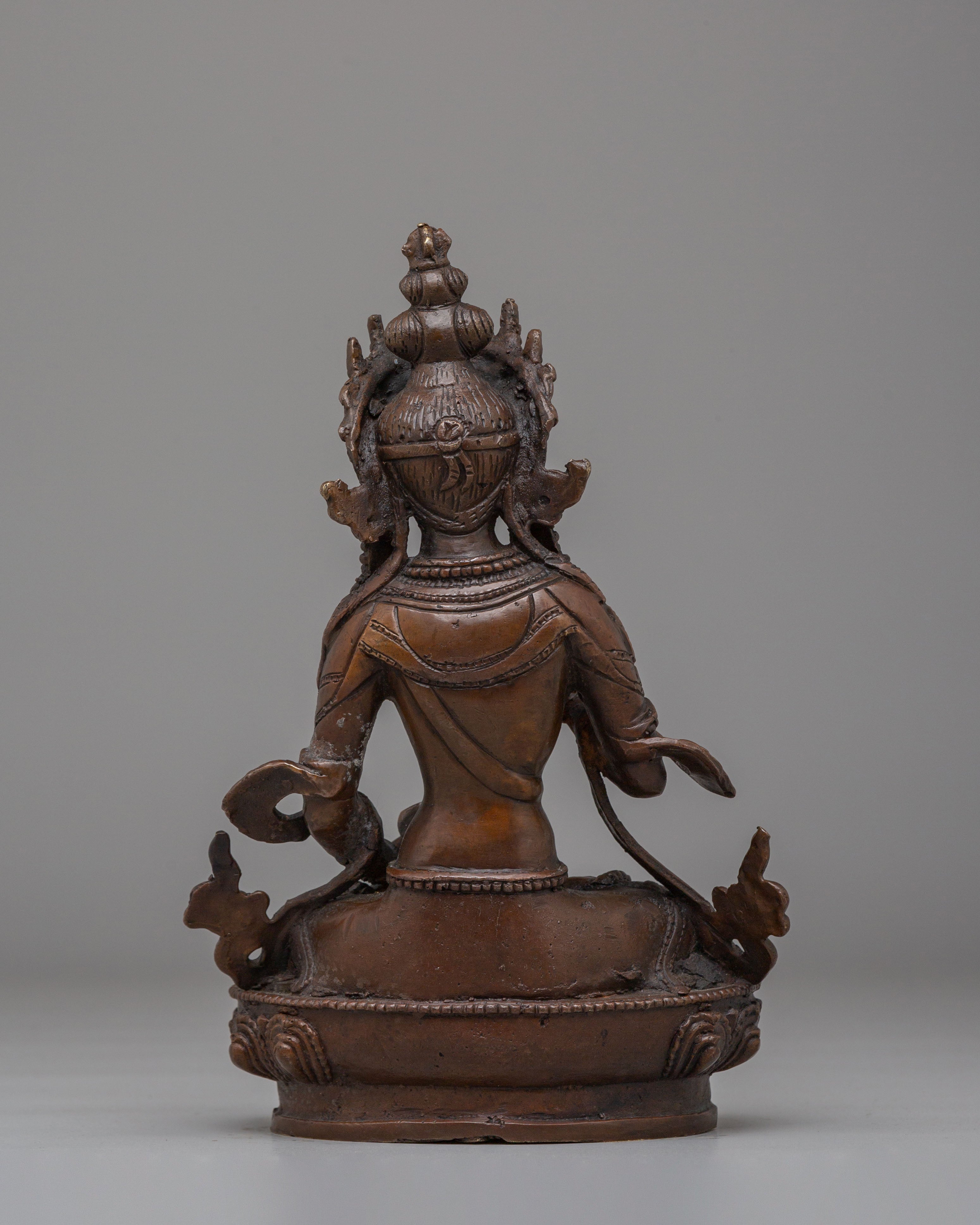 Sacred Himalayan Vajrasattva Statue | Oxidized Copper Figurine for Spiritual Meditation