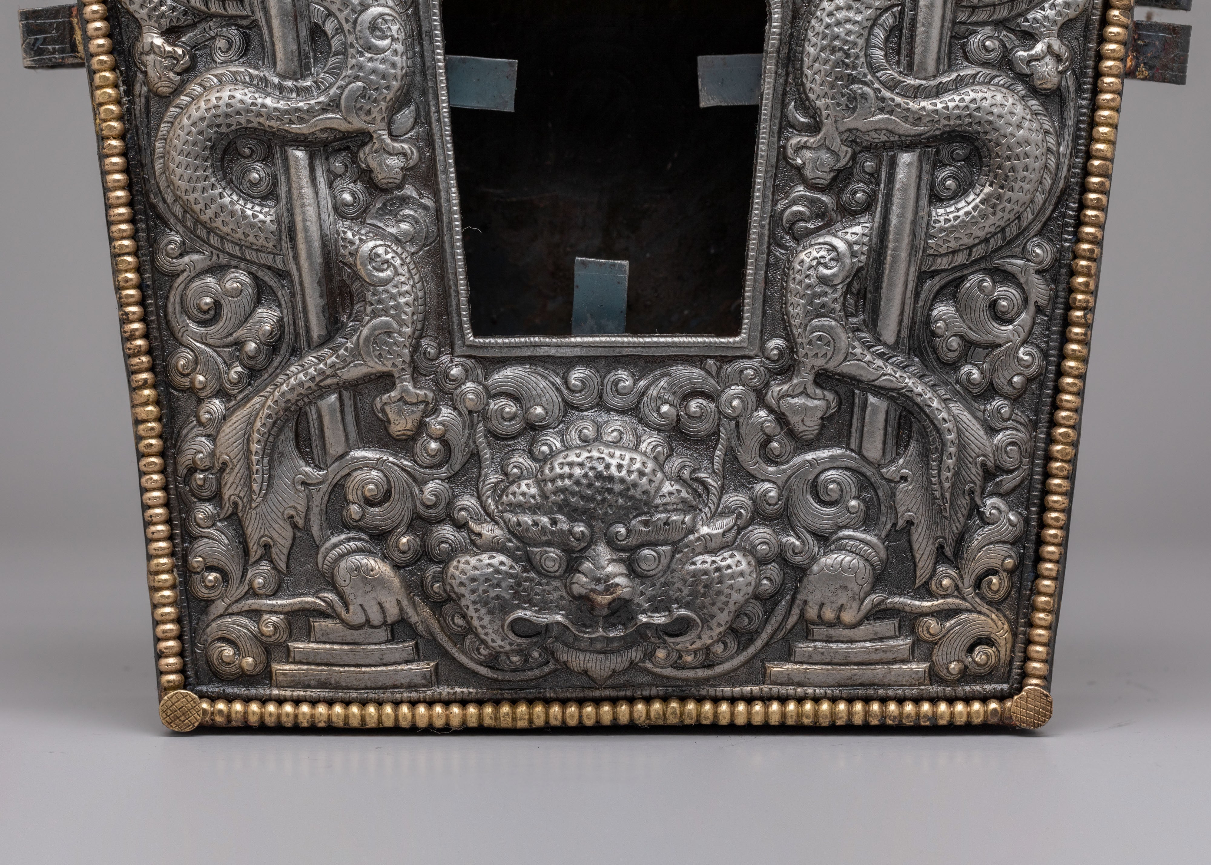 Handcrafted Prayer Amulet Box | Sacred Iron Ghau Box for Spiritual Protection