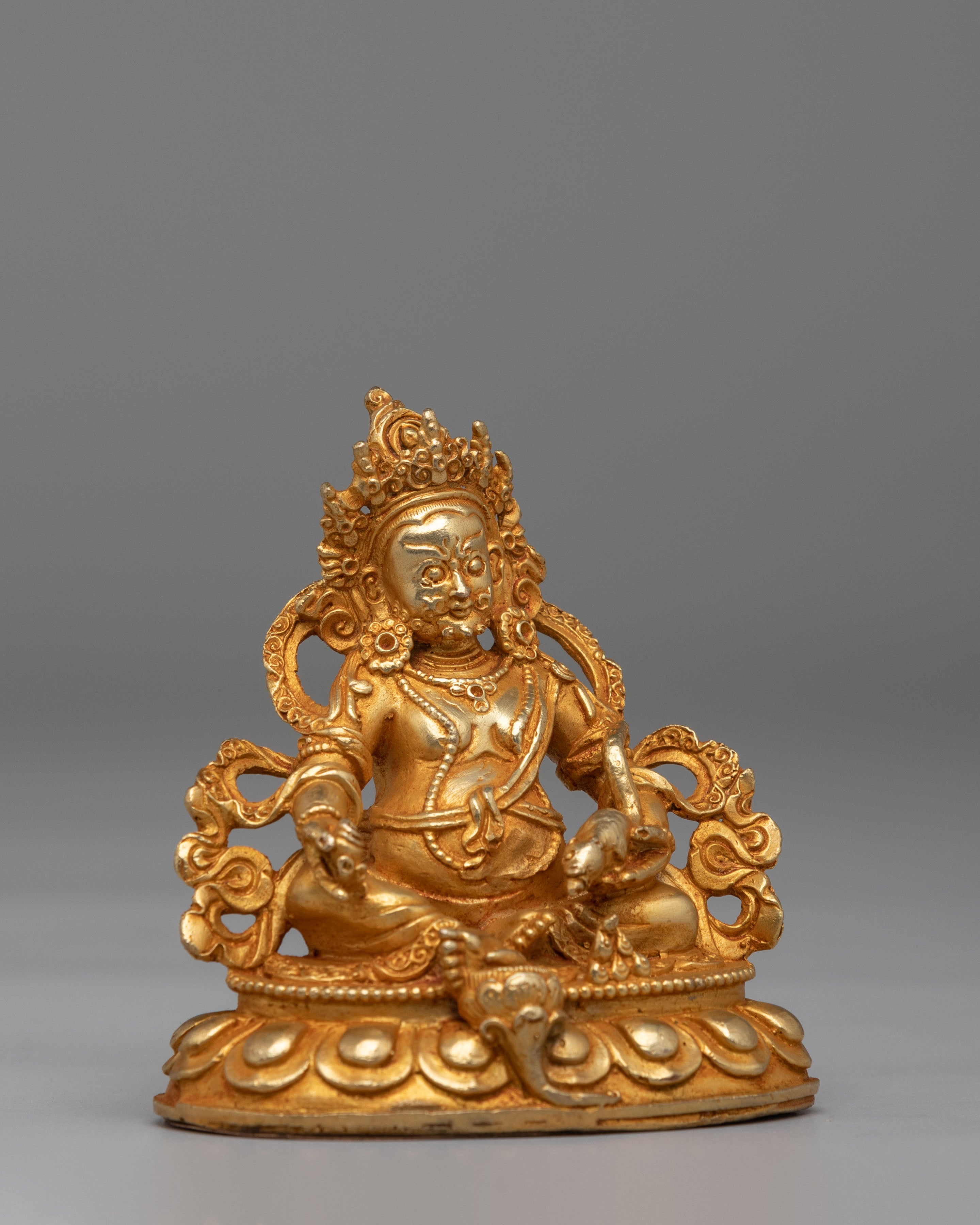 Sacred Dzambhala Wealth Deity Statue | Tibetan Buddhist Figurine