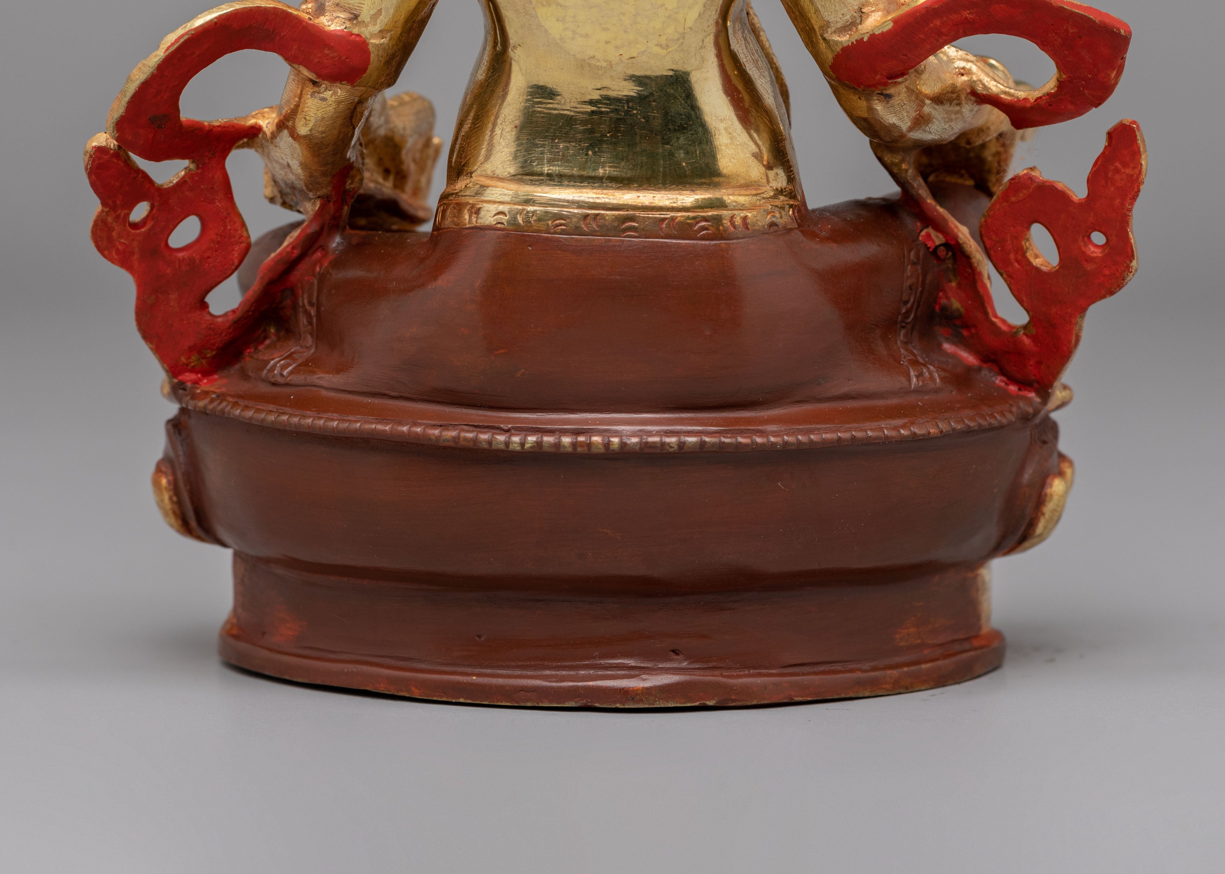 Traditional Dzambhala Wealth Deity Statue | Copper Body for Spiritual Blessings