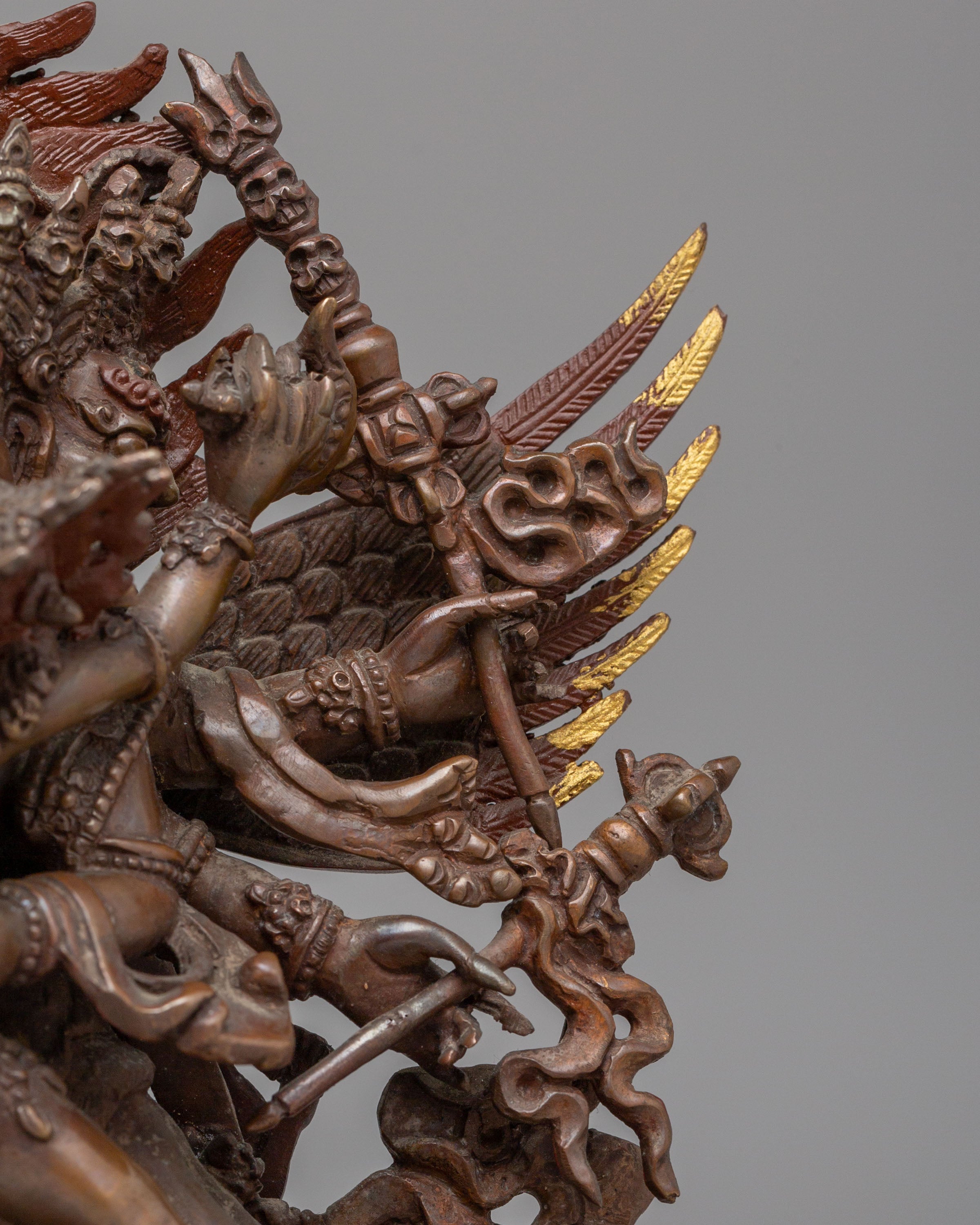Handcrafted Hayagriva Statue | Traditional Oxidized Copper Artwork