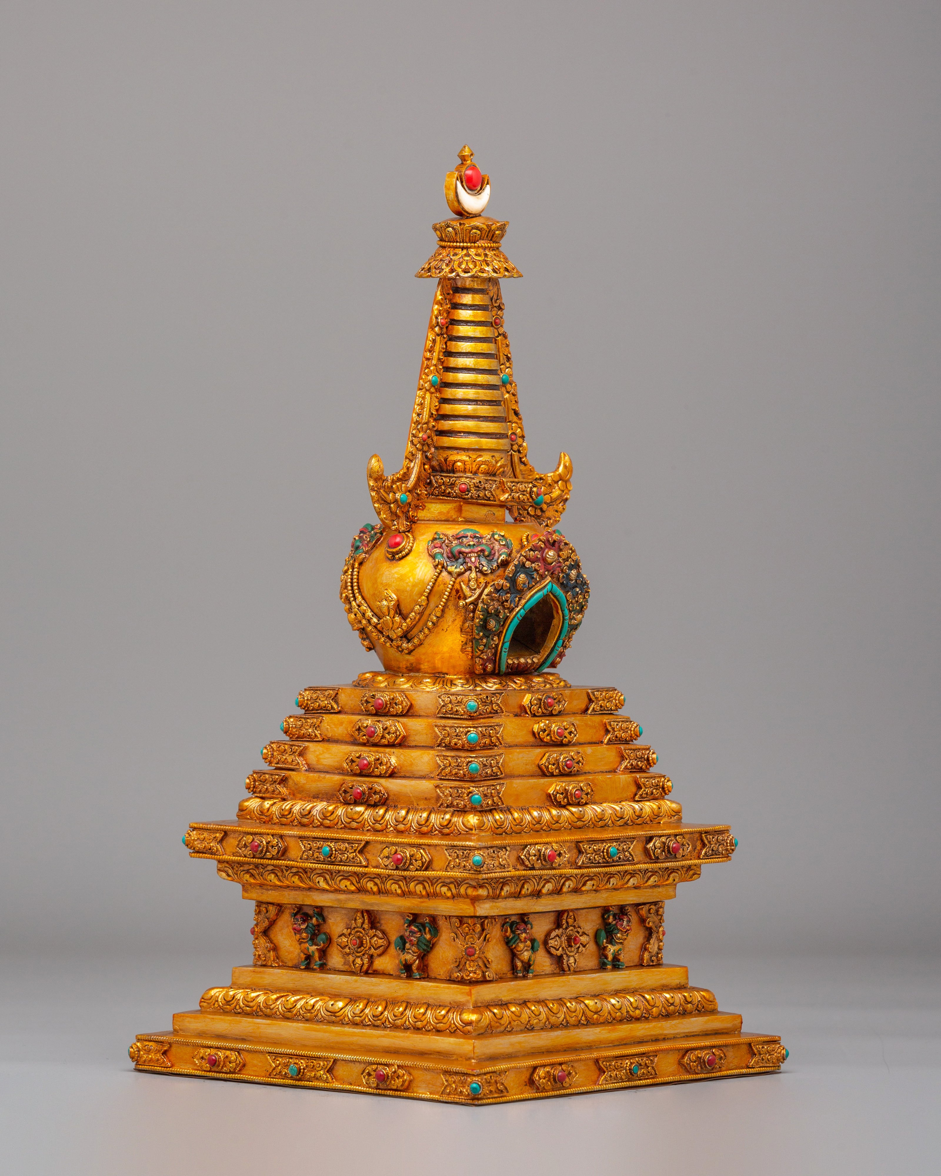 Tibetan Altar Enlightenment Chorten | Handcrafted Buddhist Decor