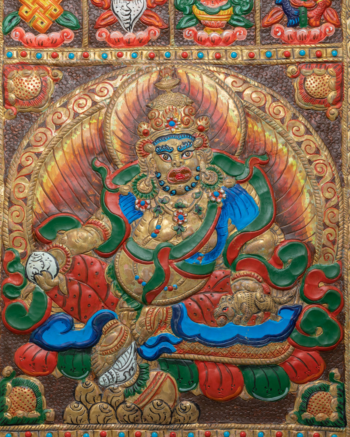 Traditional Dzambhala Wall Hanging | Sacred Artwork for Spiritual Home Decor